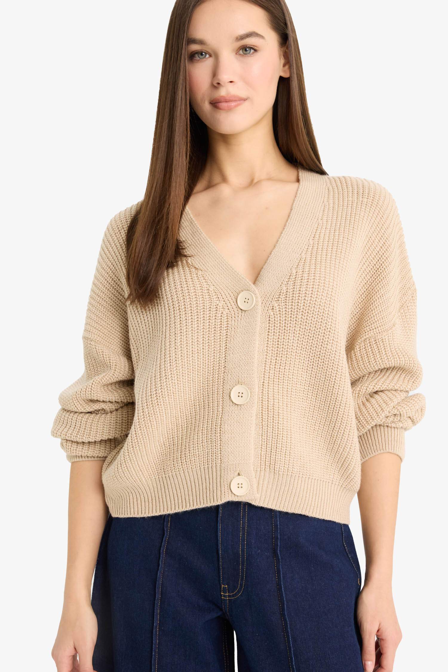 Regular Fit V-Neck Knit Cardigan