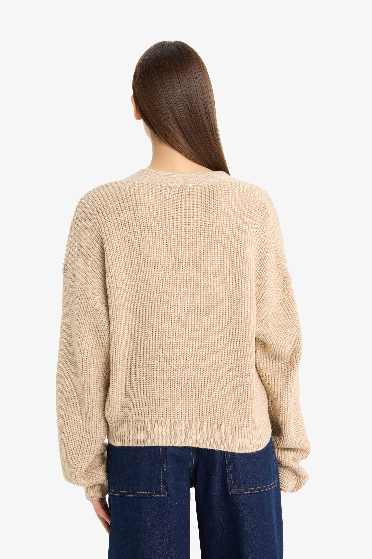 Regular Fit V-Neck Knit Cardigan