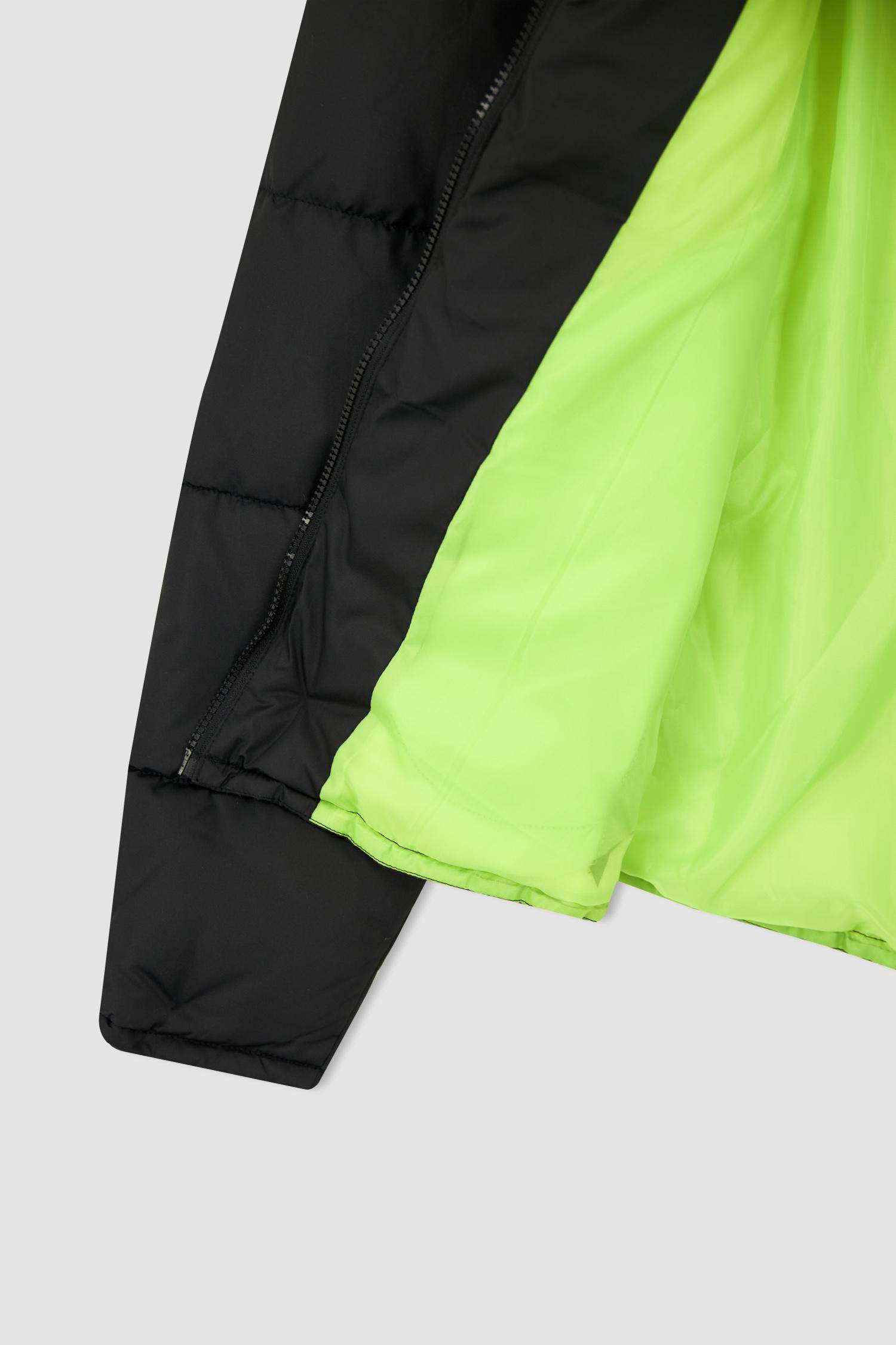 Regular Fit Çıkarılabilir Kapüşonlu Neon Detaylı Su İtici Şişme Mont