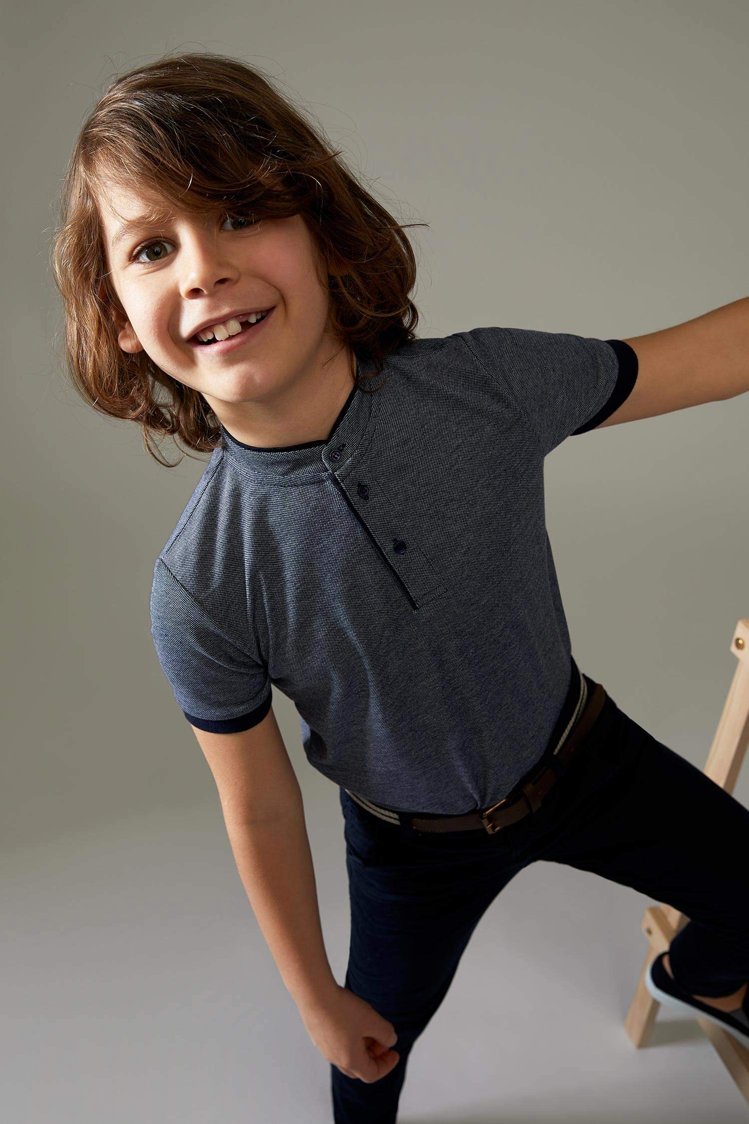 Erkek Çocuk Polo Yaka Kısa Kollu Tişört