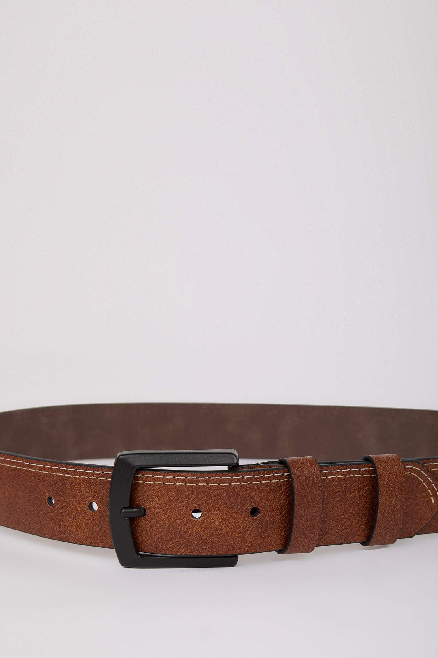 Erkek Kare Toka Suni Deri Jean Kemeri