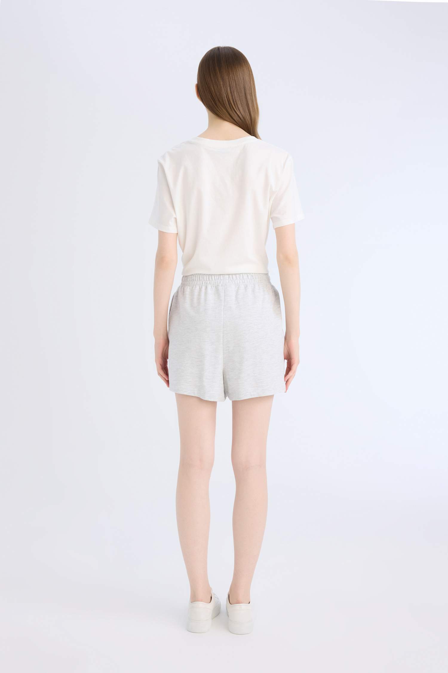 Beli Lastikli Cepli Düz Paça Şort