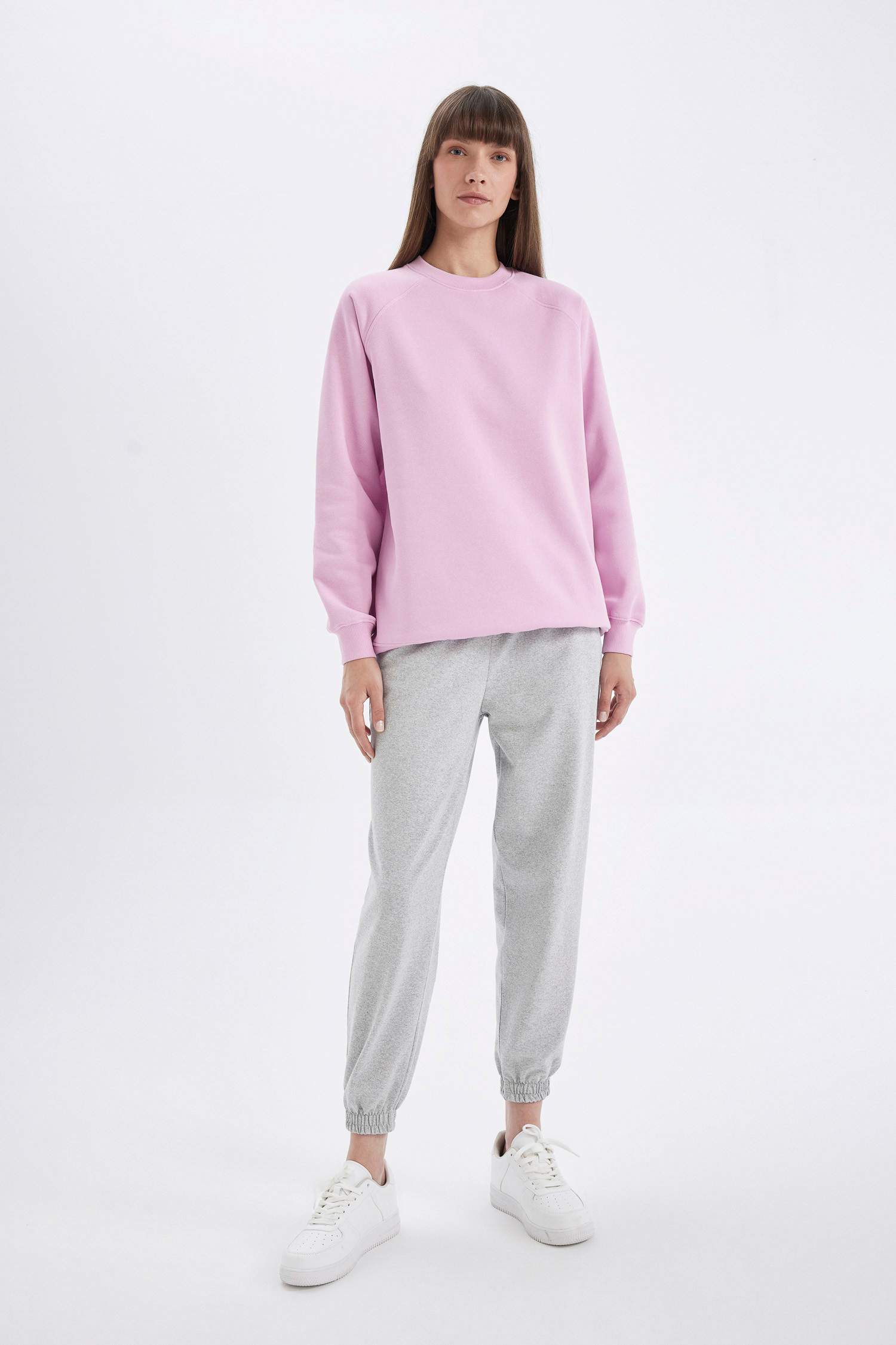 Jogger Eşofman Altı Basic Düz Yüksek Bel Paçası Lastikli Cepli