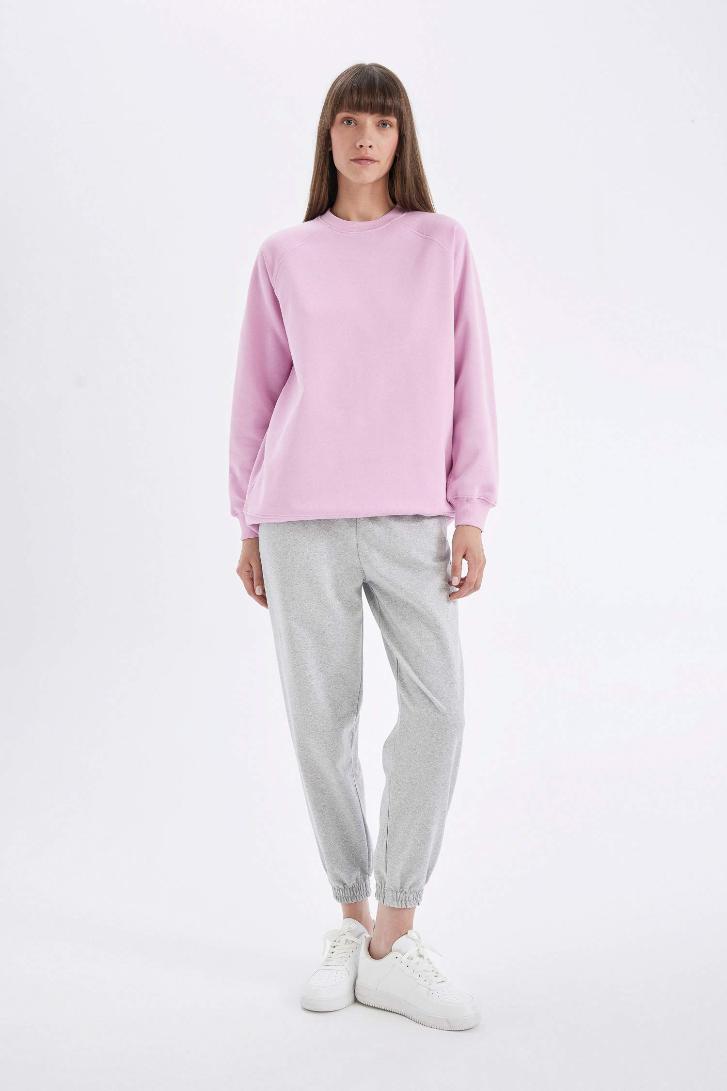 Jogger Eşofman Altı Basic Düz Yüksek Bel Paçası Lastikli Cepli