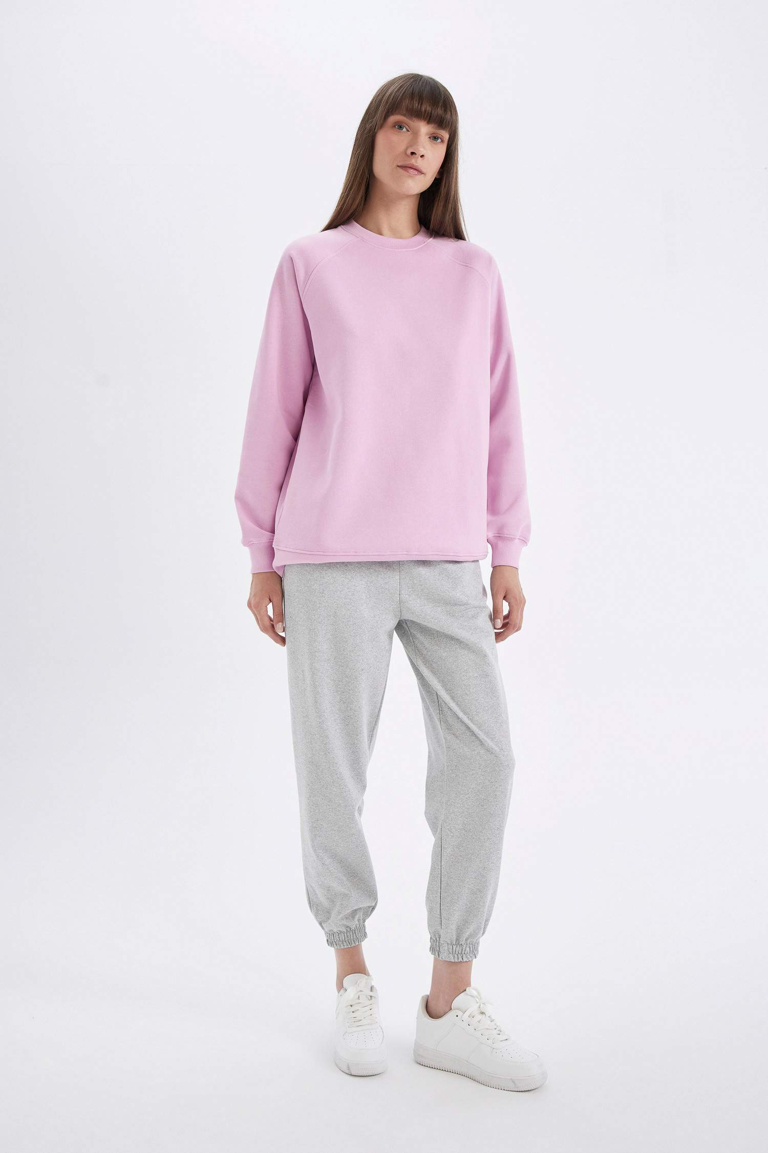 Jogger Eşofman Altı Basic Düz Yüksek Bel Paçası Lastikli Cepli