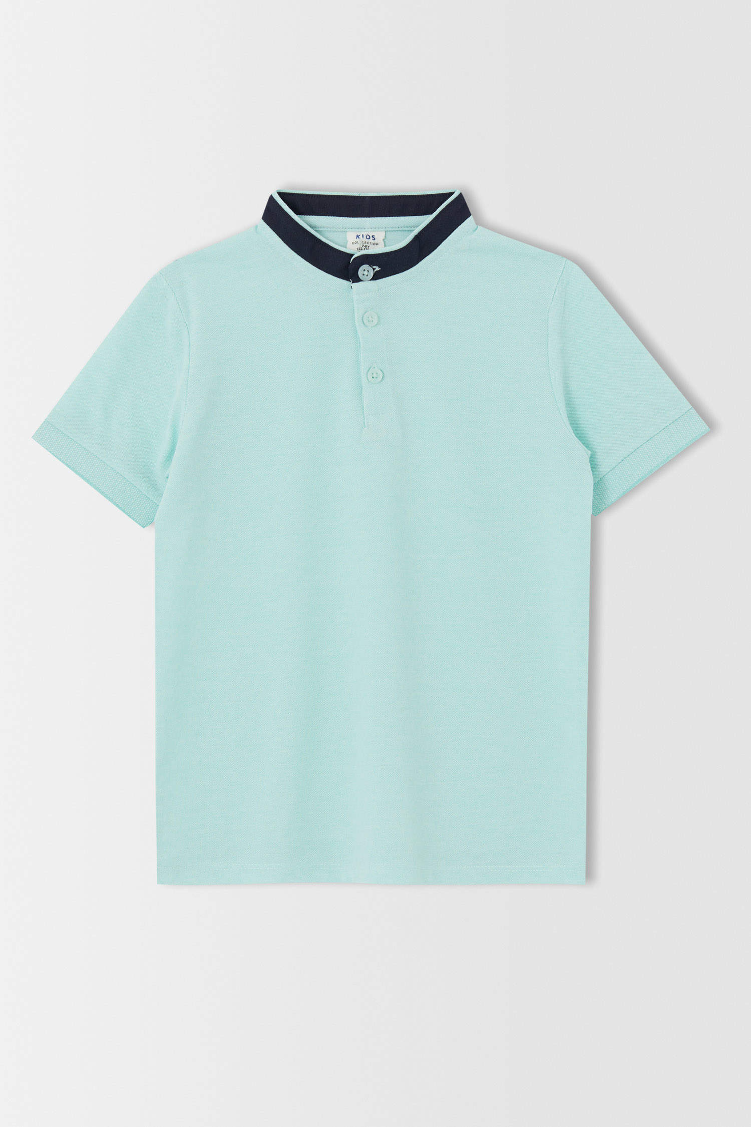 Turquoise BOYS & TEENS Boy Basic Short Sleeve Judge Collar T-Shirt ...