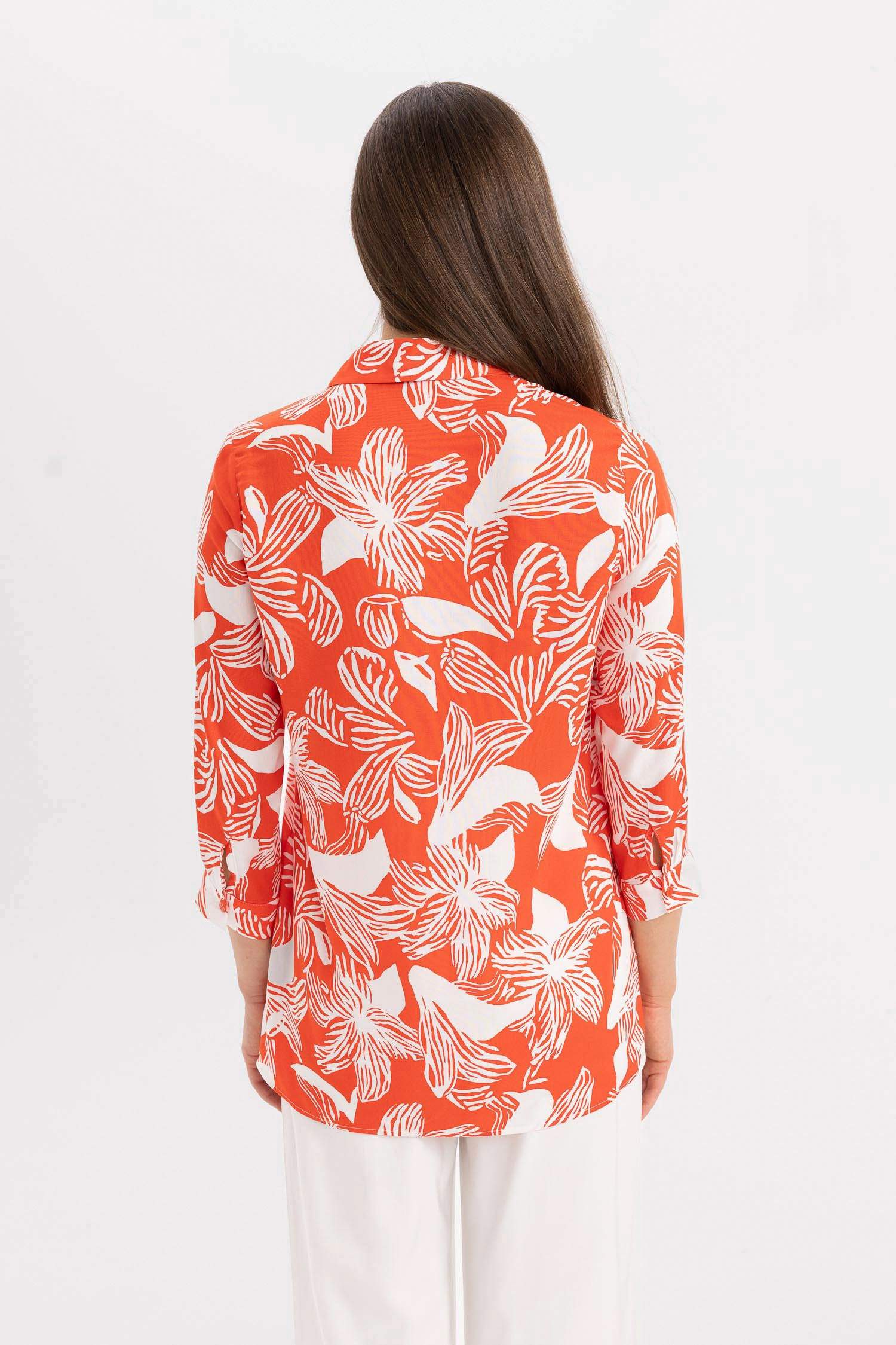 Loose Fit Shirt Collar Long Sleeve Shirt