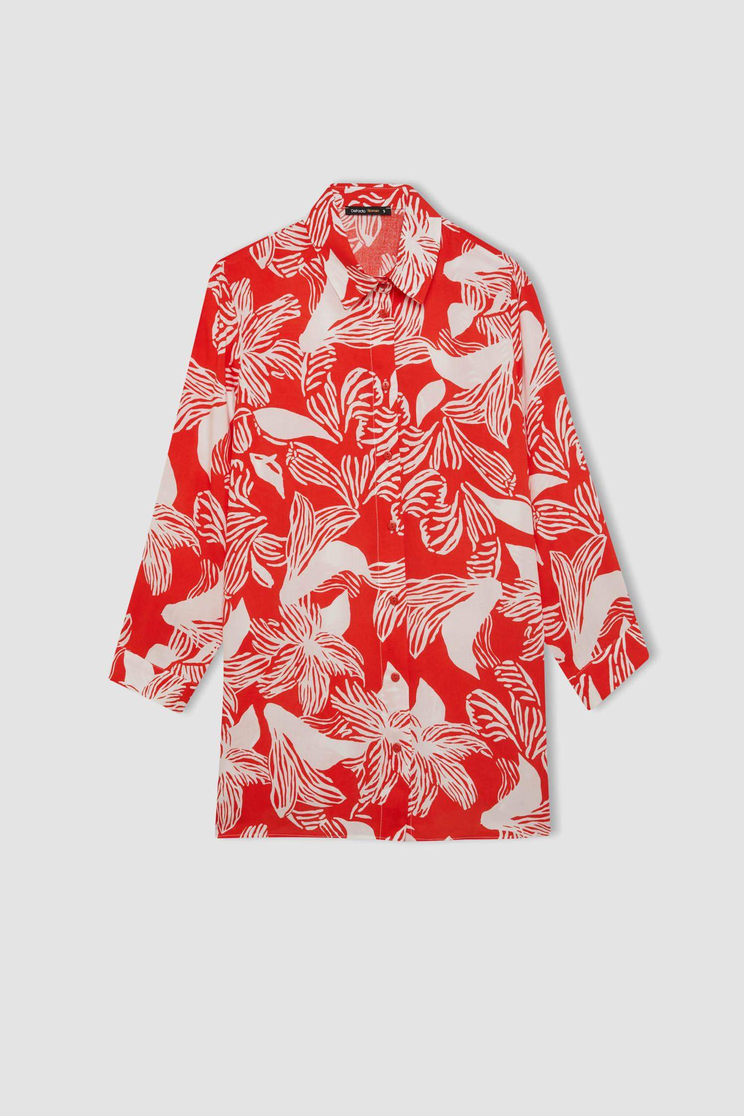 Loose Fit Shirt Collar Long Sleeve Shirt