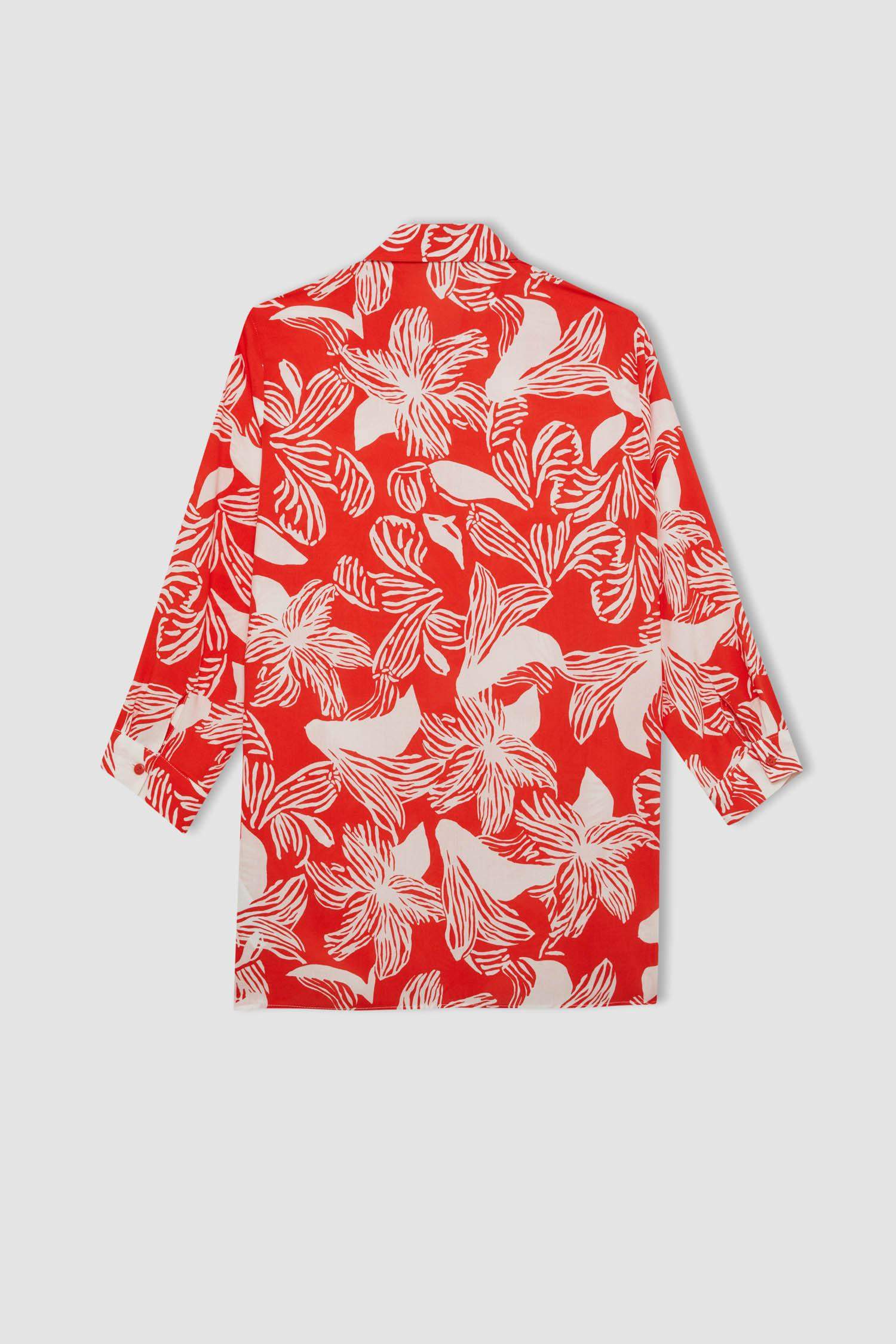 Loose Fit Shirt Collar Long Sleeve Shirt