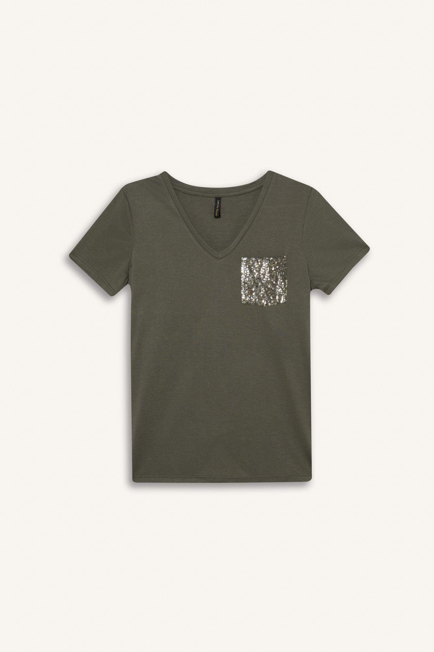 Regular Fit V Yaka Cepli Kısa Kollu Tişört