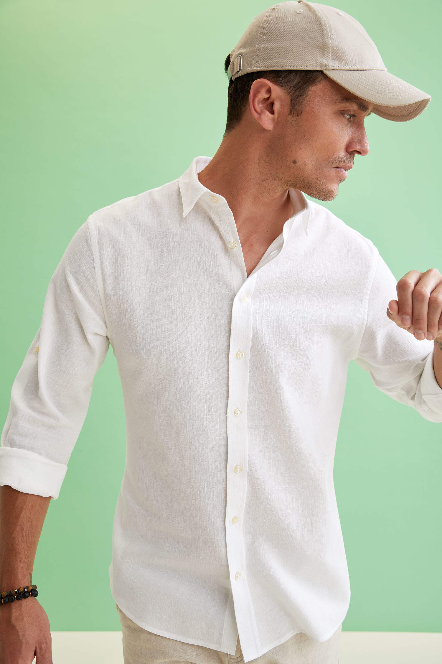 Defacto Slim Fit Basic Uzun Kollu Gömlek. 1
