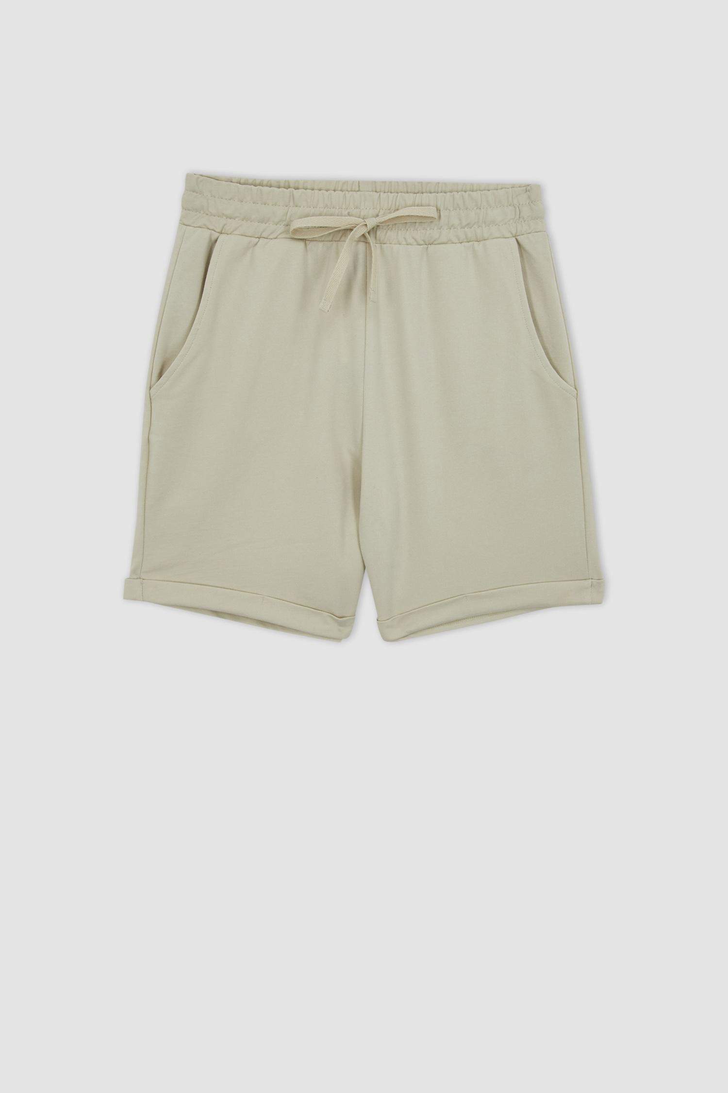 Regular Fit Thin Sweatshirt Fabric Basic Normal Waist Regular Hem Bermuda