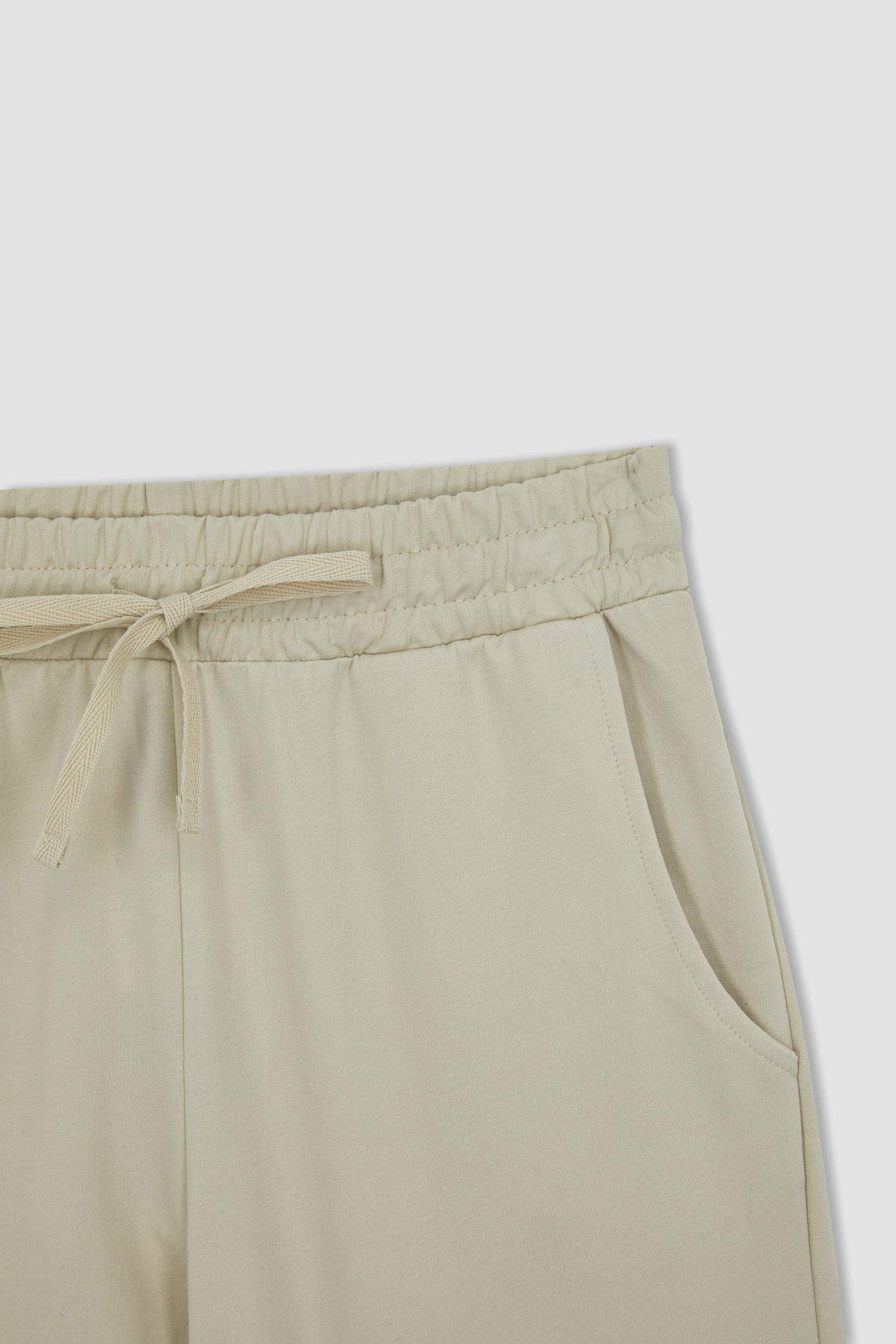 Regular Fit Thin Sweatshirt Fabric Basic Normal Waist Regular Hem Bermuda