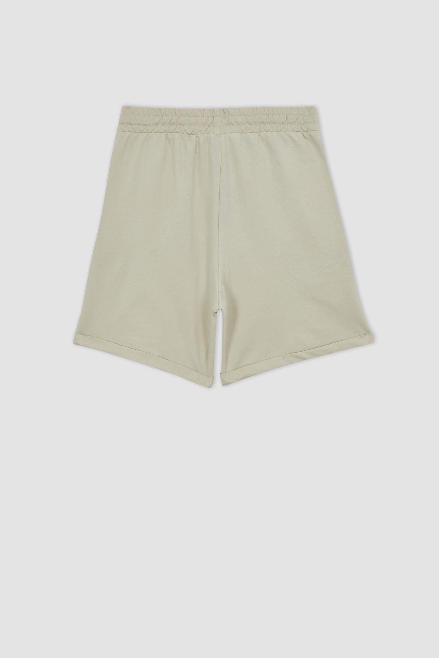 Regular Fit Thin Sweatshirt Fabric Basic Normal Waist Regular Hem Bermuda