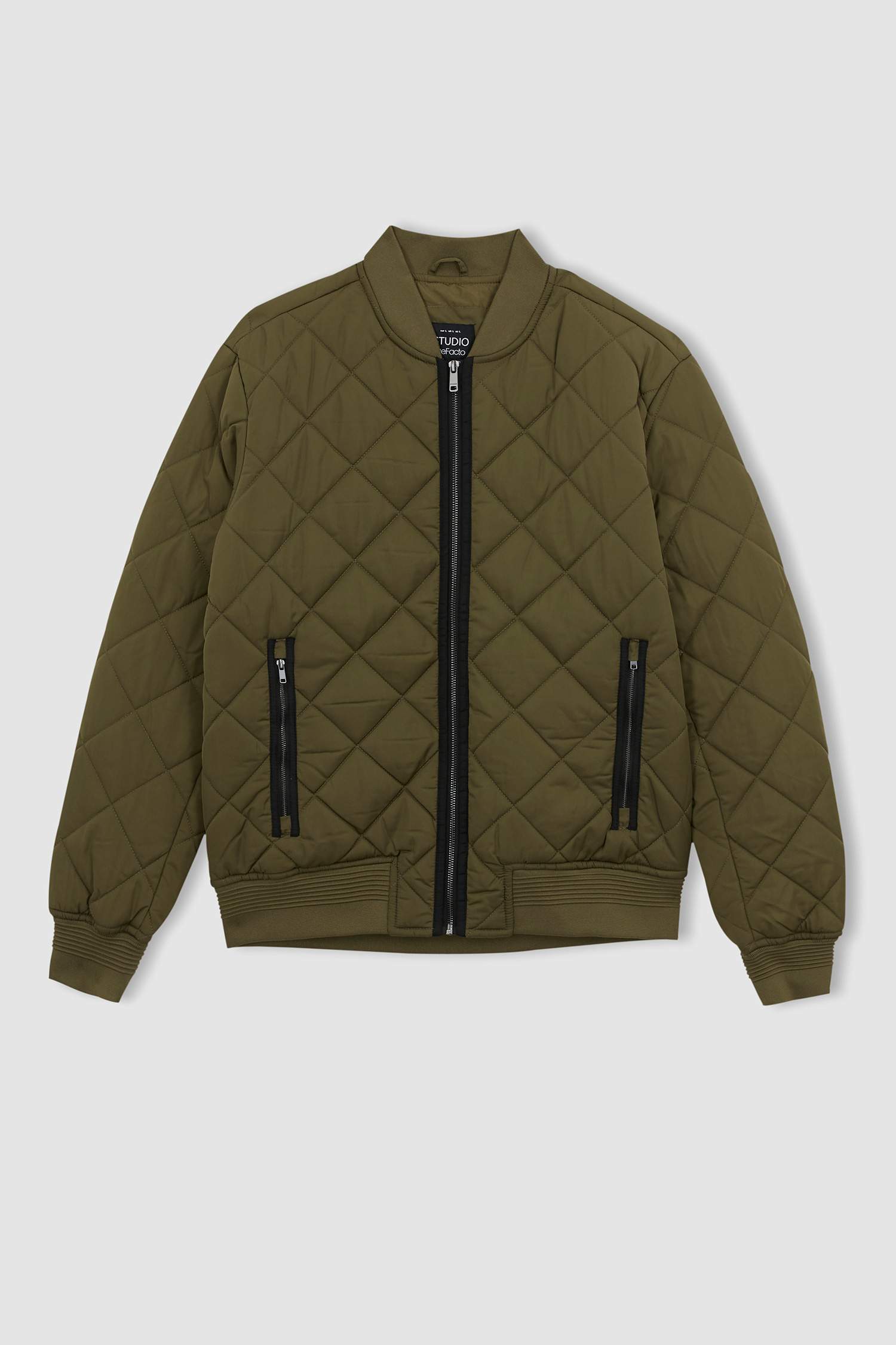 Su İtici Bomber Mont Ceket Slim Fit Dar Kesim Kolej Yaka Fermuarlı Cepli Astarlı Mevsimlik Hafif