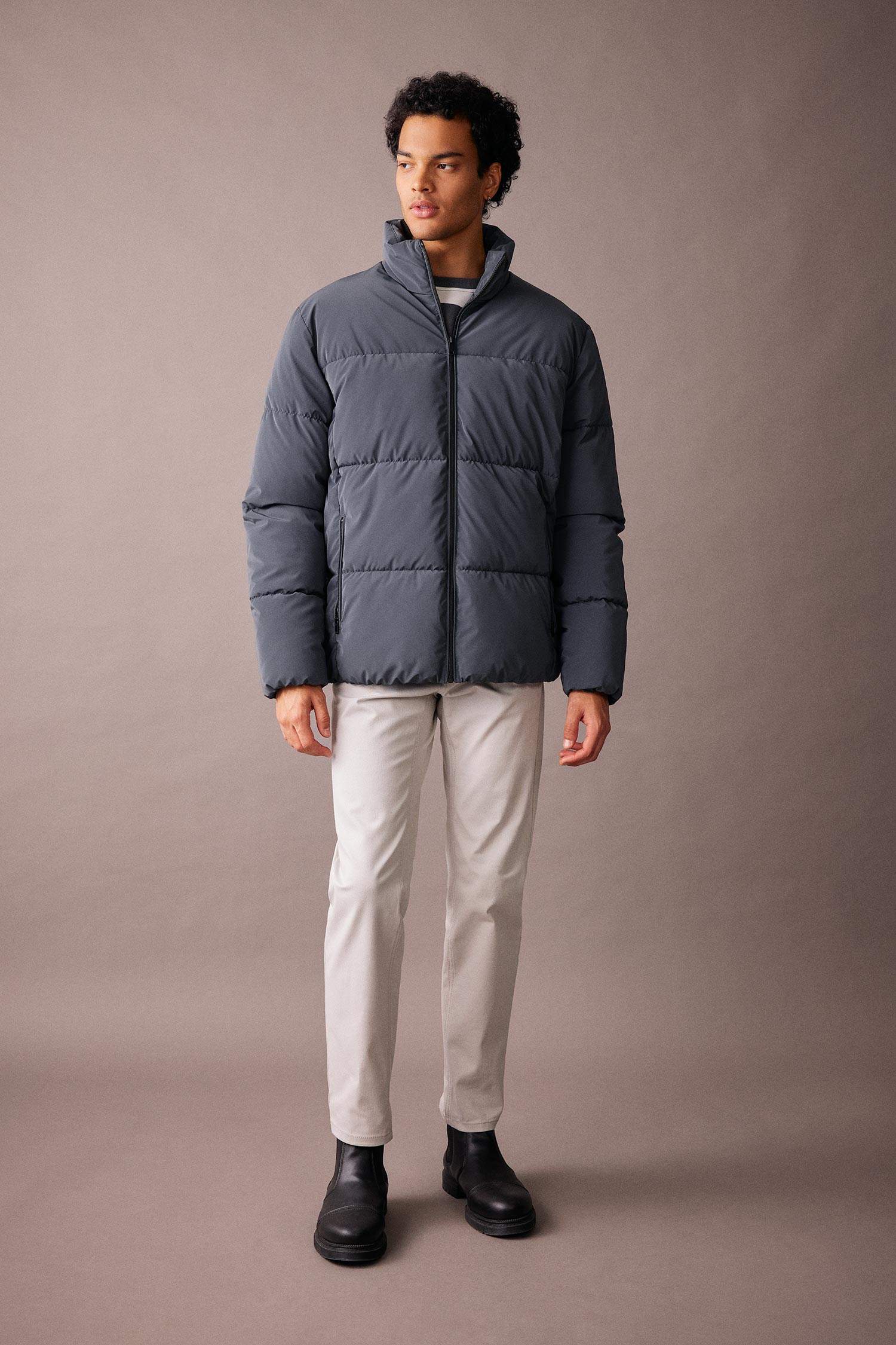 тік жаға толық астар Пальто