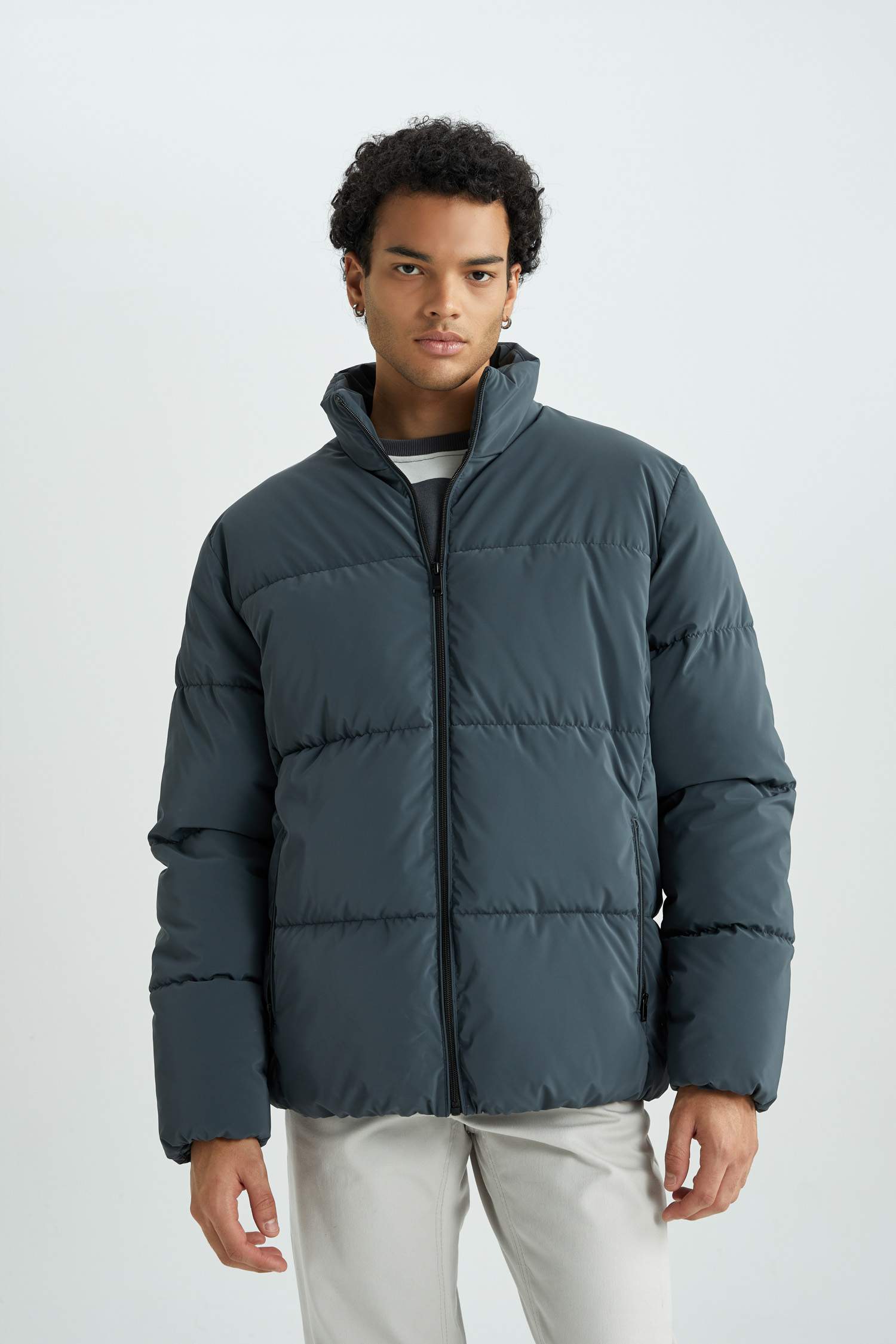 тік жаға толық астар Пальто