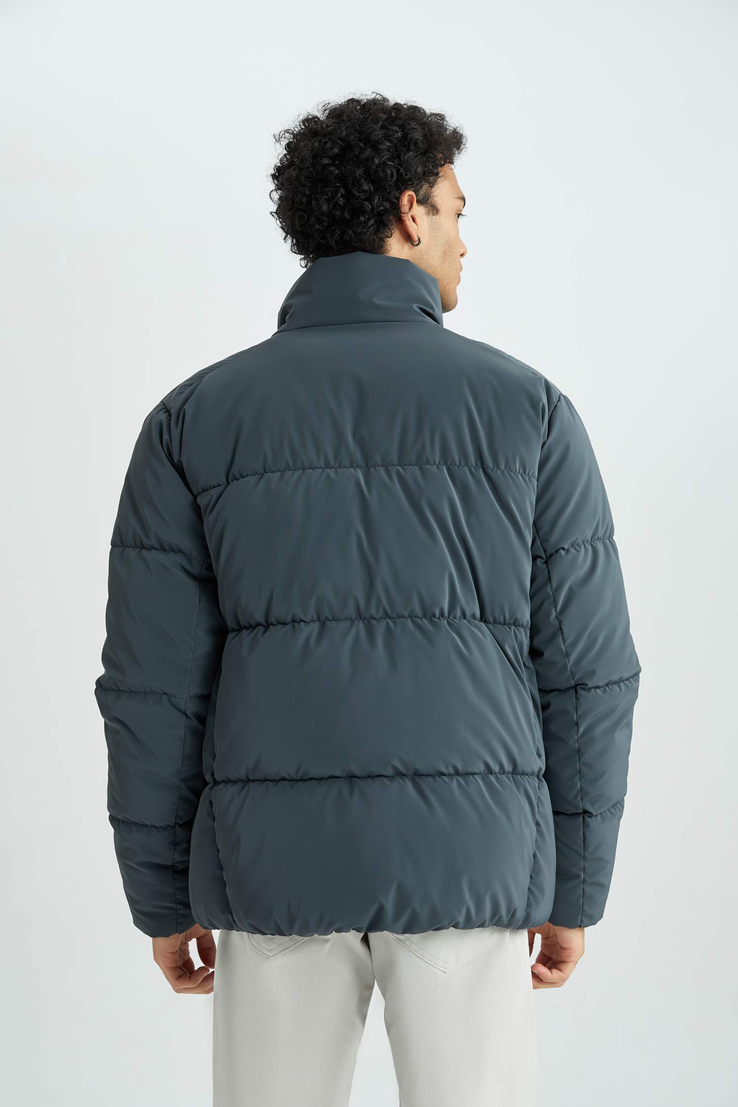 тік жаға толық астар Пальто