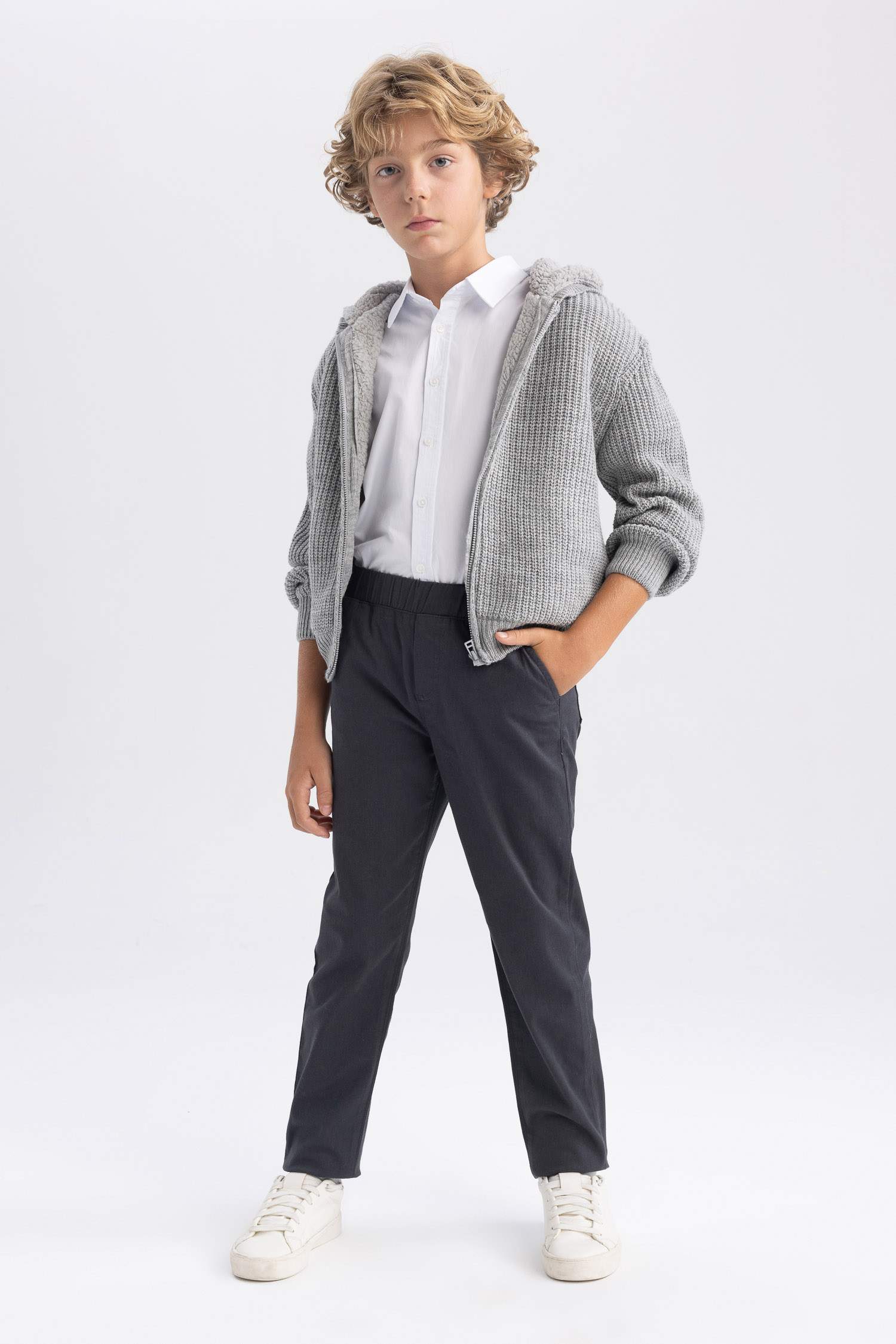 Cardigan Coupe Régulière Encapuchonné