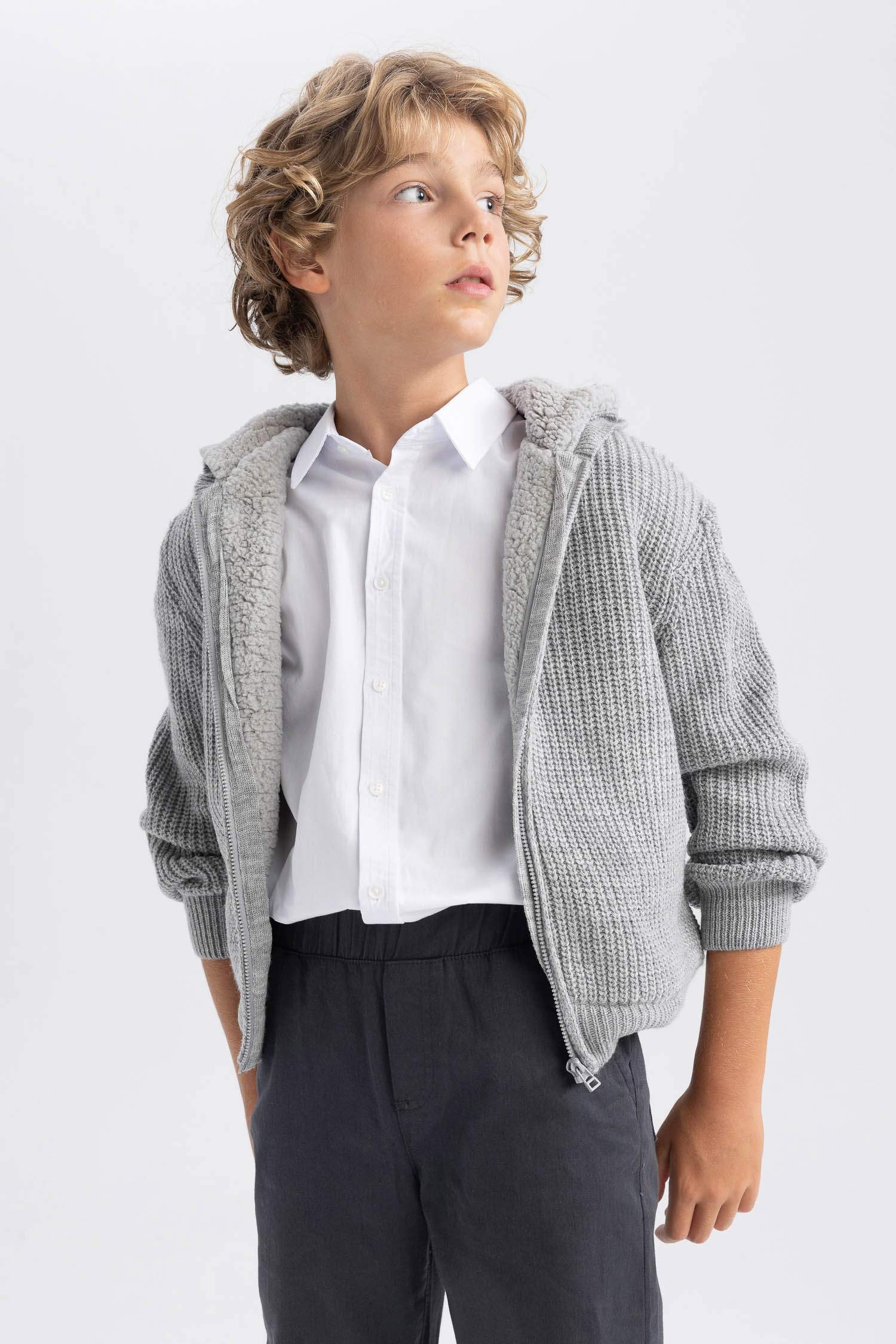 Cardigan Coupe Régulière Encapuchonné