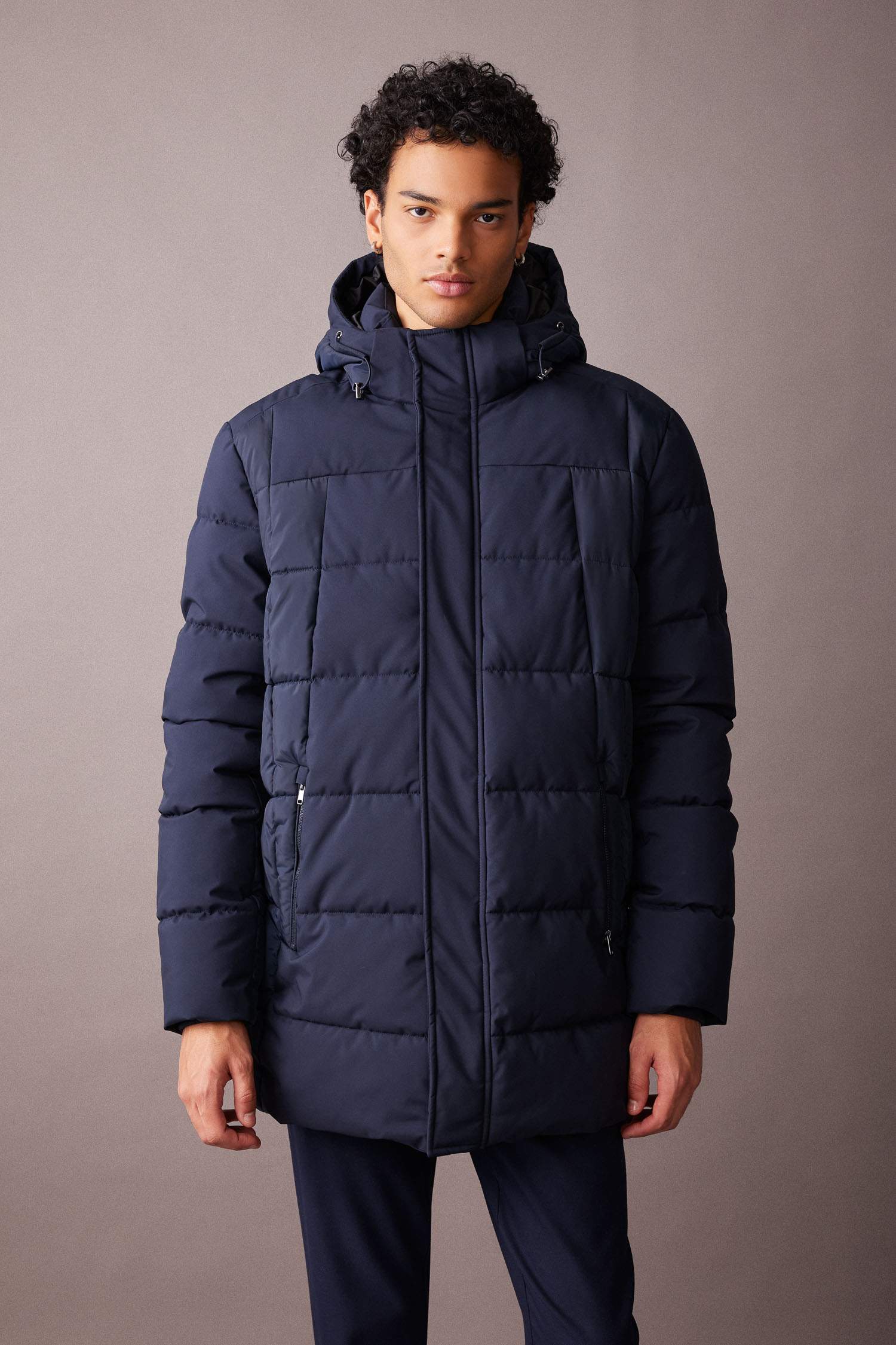 Slim Fit Hooded Faux Fur Lined Puffer Jacket