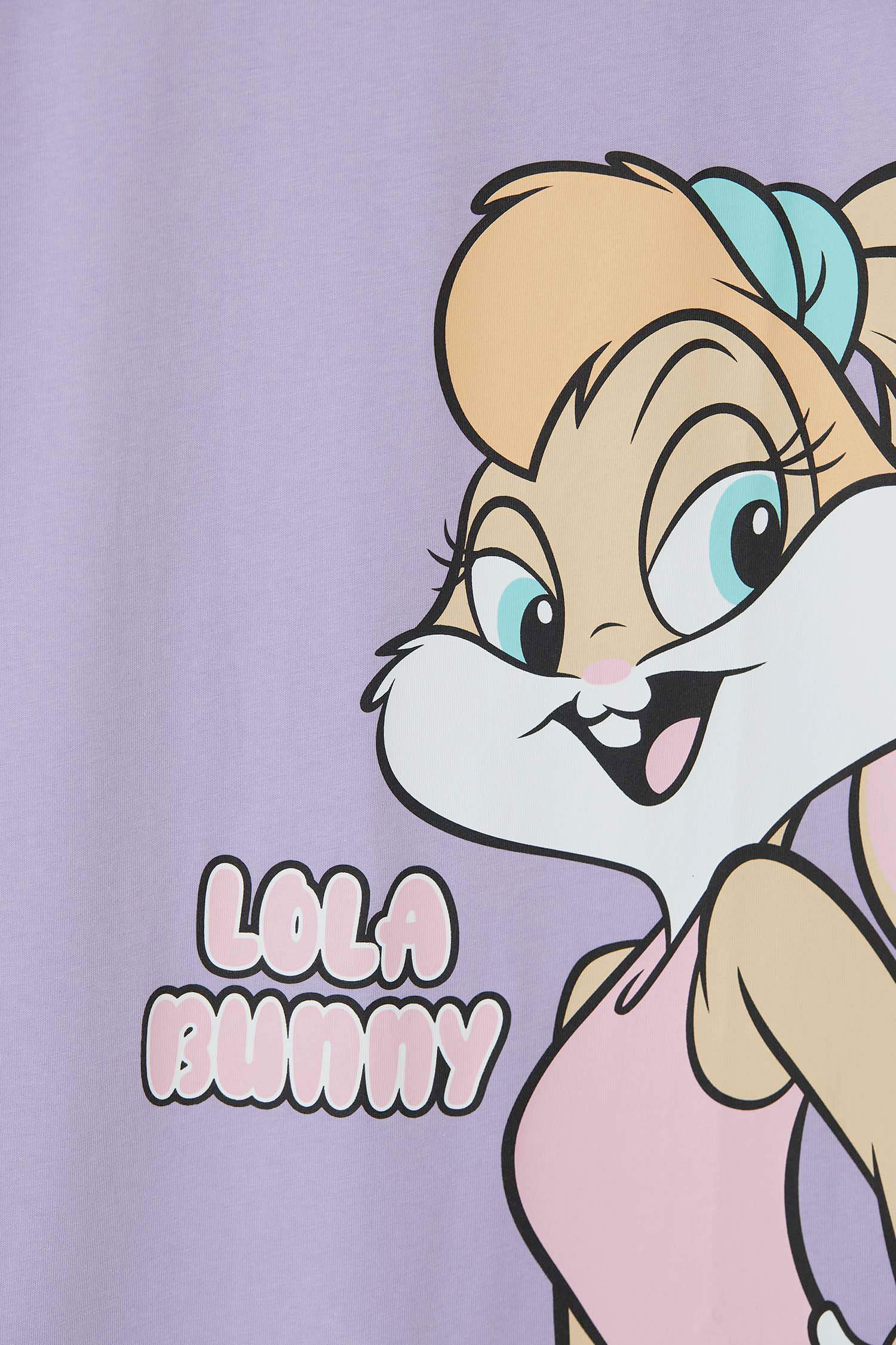 Defacto Kız Çocuk Lola Bunny Lisanslı Kısa Kollu Tişört Elbise. 7