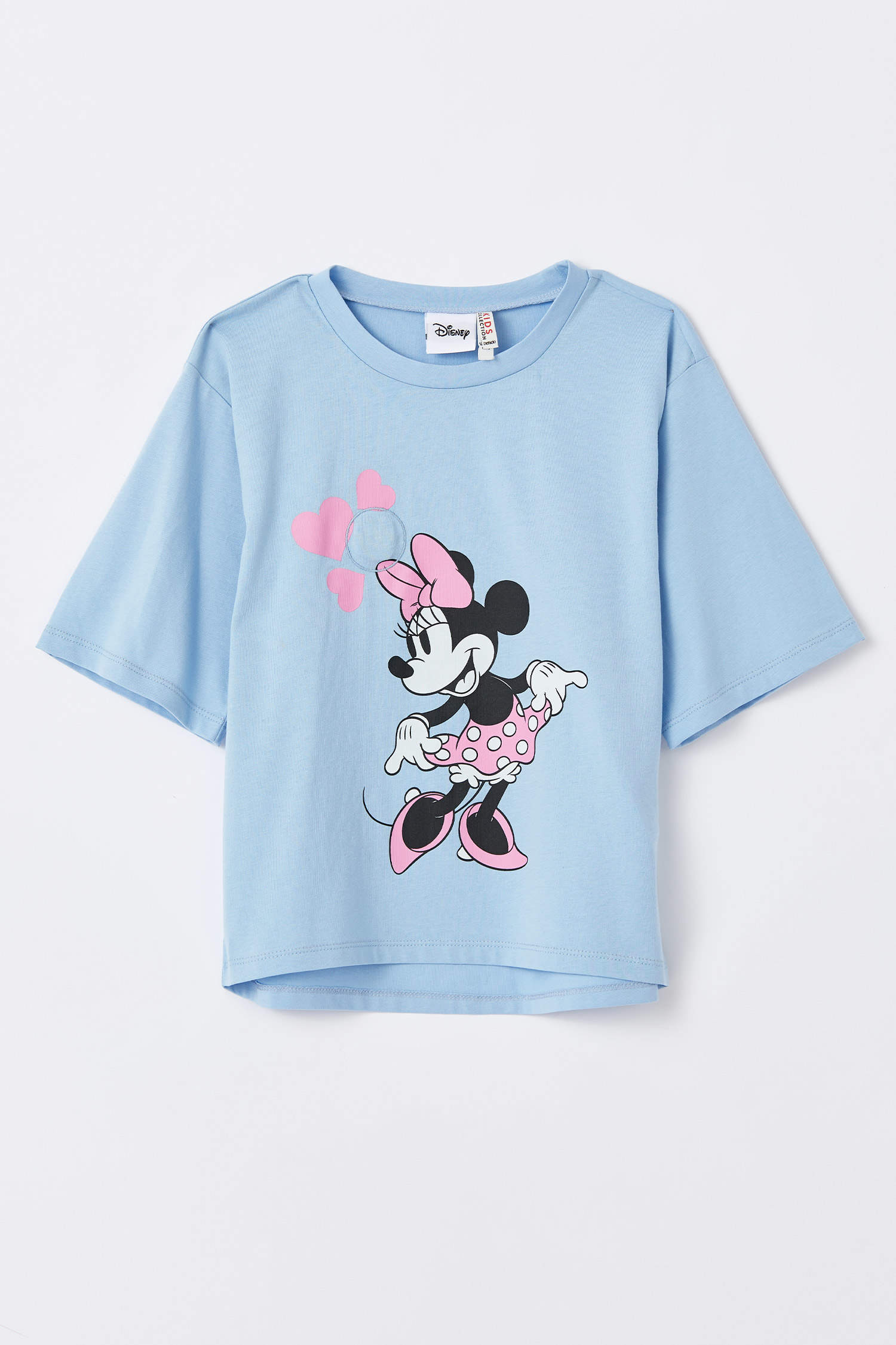 Defacto Kız Çocuk Minnie Mouse Crop Dokunmatik Işıklı Kısa Kollu Tişört. 3
