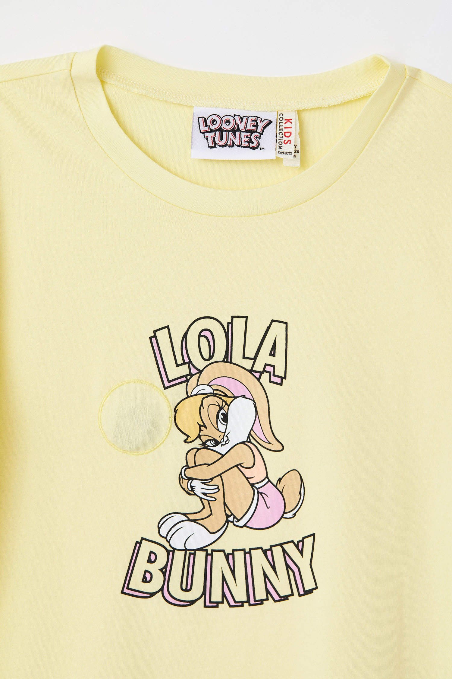 Defacto Kız Çocuk Lola Bunny Crop Dokunmatik Işıklı Kısa Kollu Tişört. 1