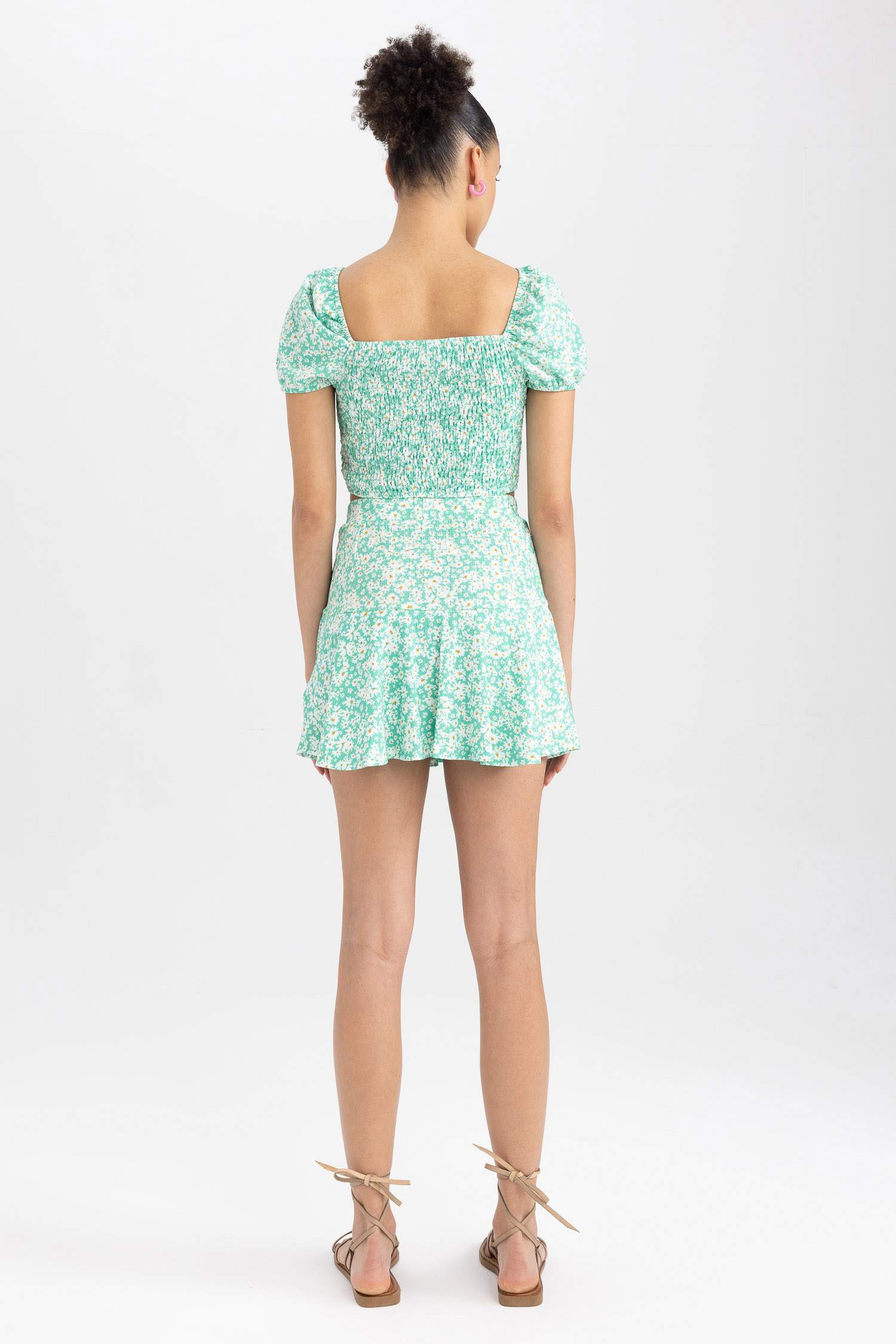 Coool Baskılı Bürümcük Mini Şort Etek