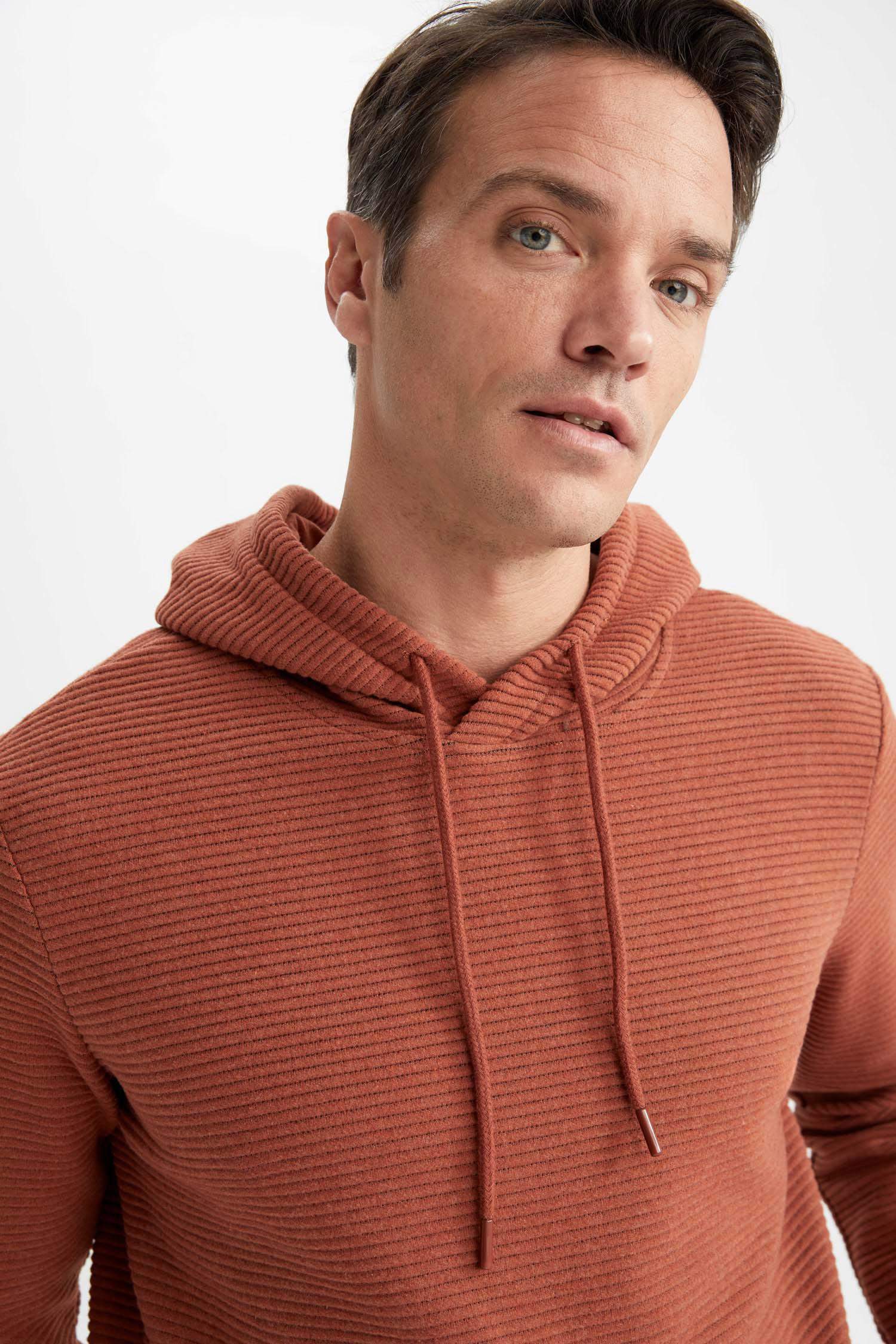 Regular Fit Kapüşonlu Basic Sweatshirt