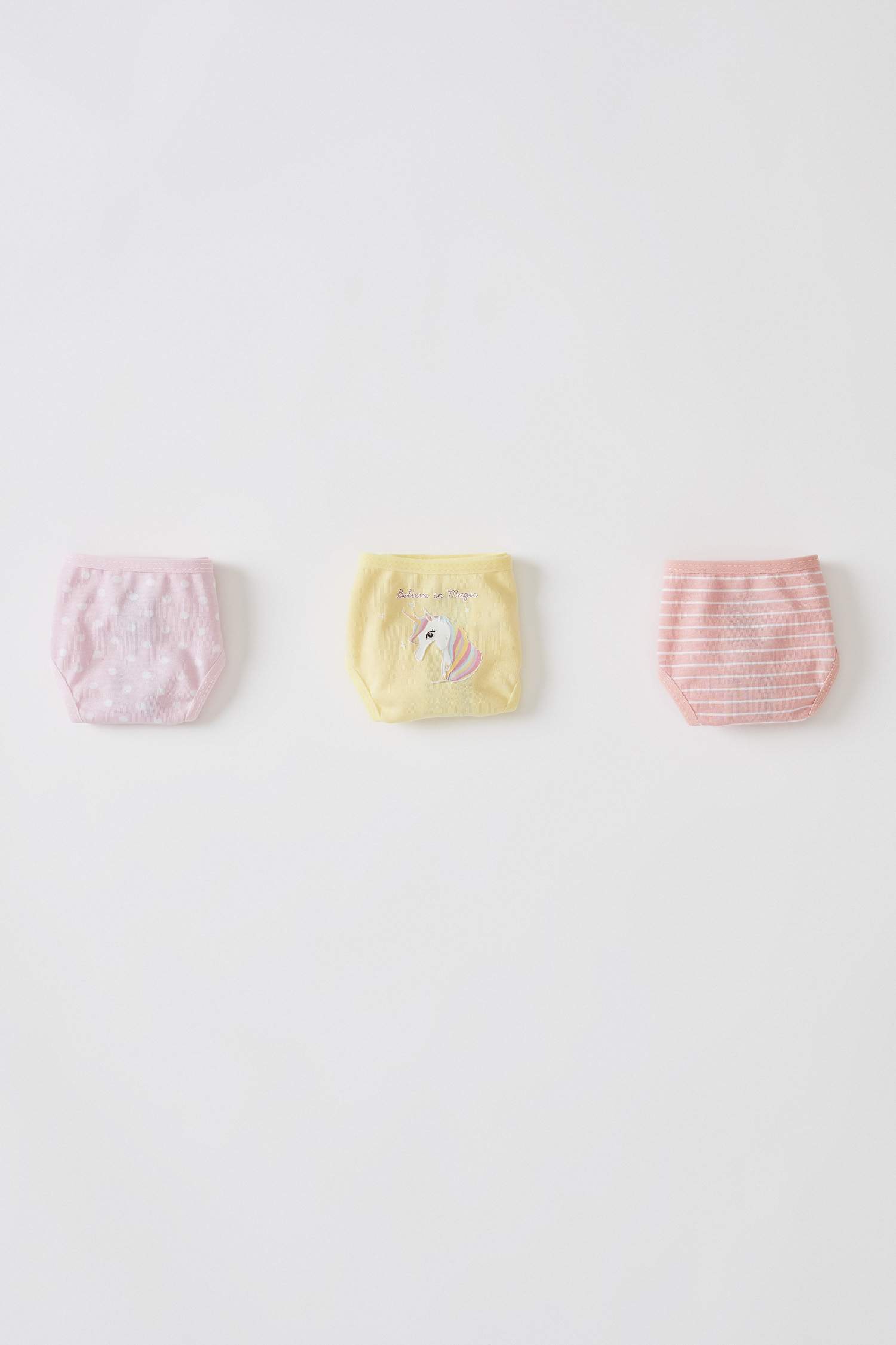 Lot de 3 culottes colorées à imprimé licorne pour fille