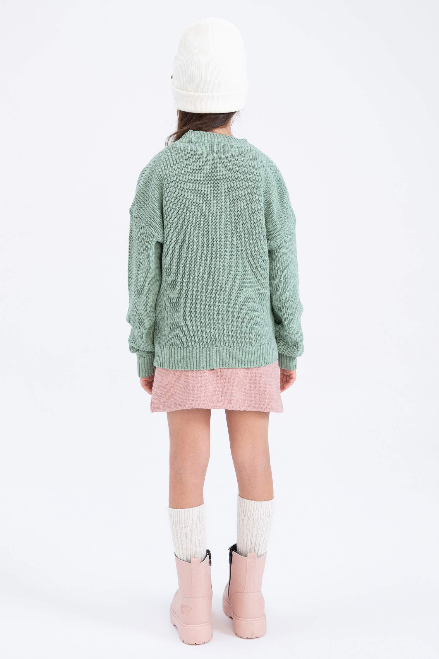 Кардиган с V-образным вырезом из трикотажа для девочек