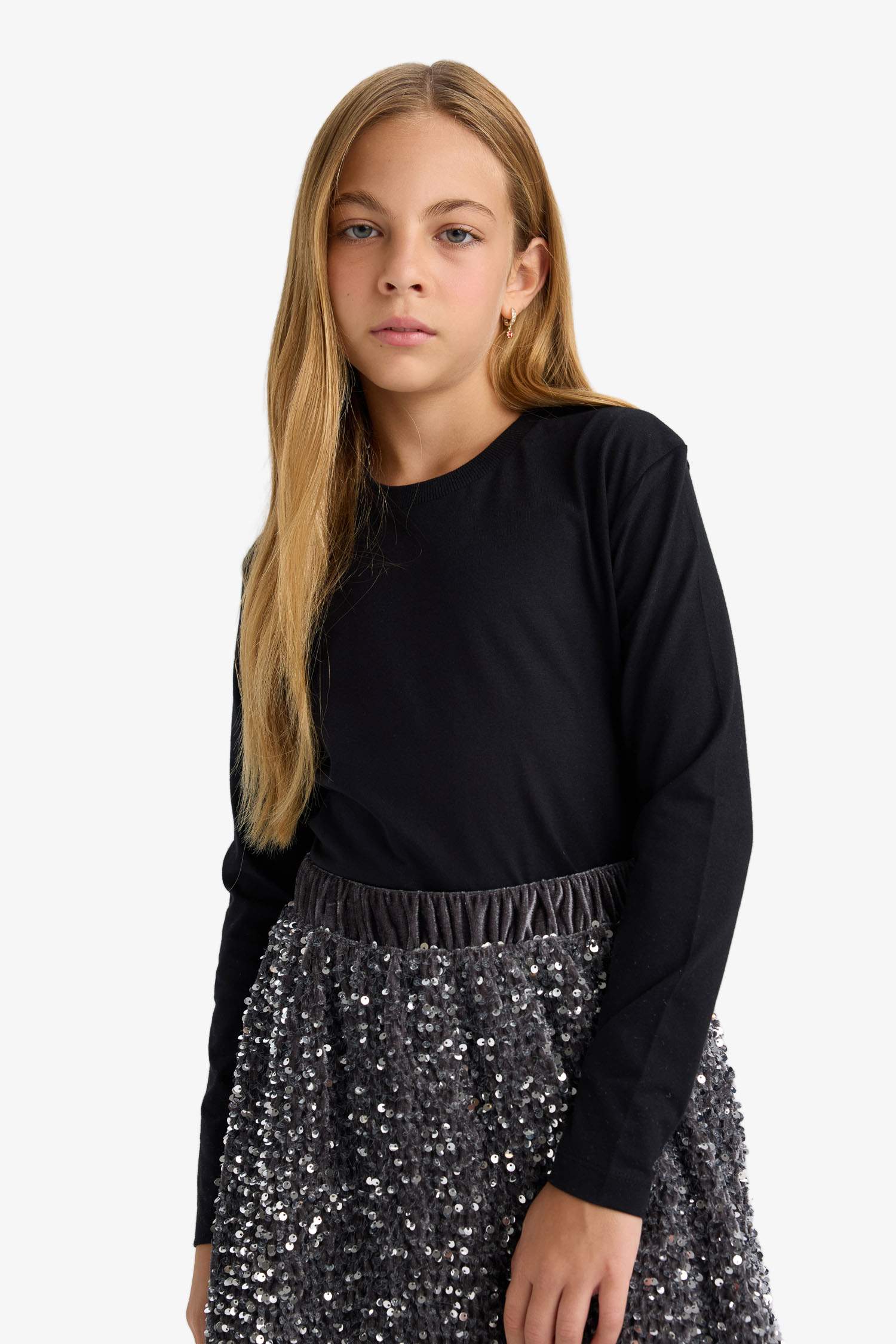 Girl Crew Neck Basic T-Shirt