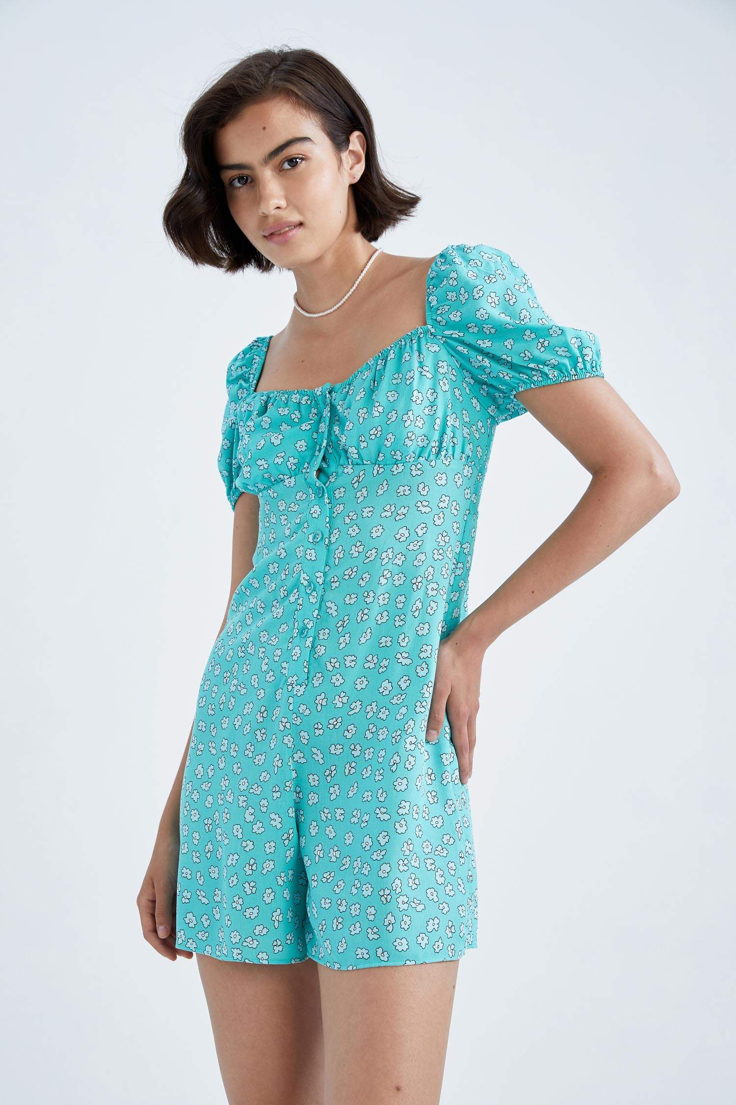 Комбінезон виріз у формі серця Короткий Рукав З Принтом для жінок