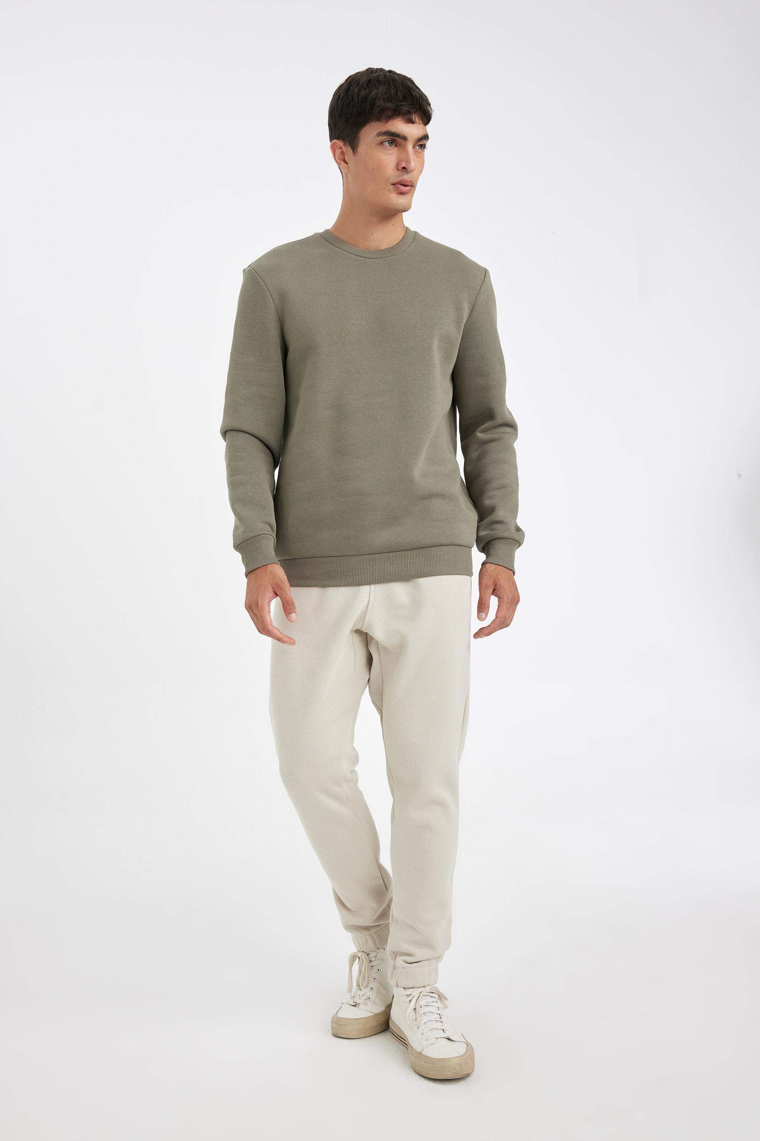 Relax Fit Kalın Jogger Eşofman Altı Basic Düz Beli Bağcıklı Lastikli Paça Cepli