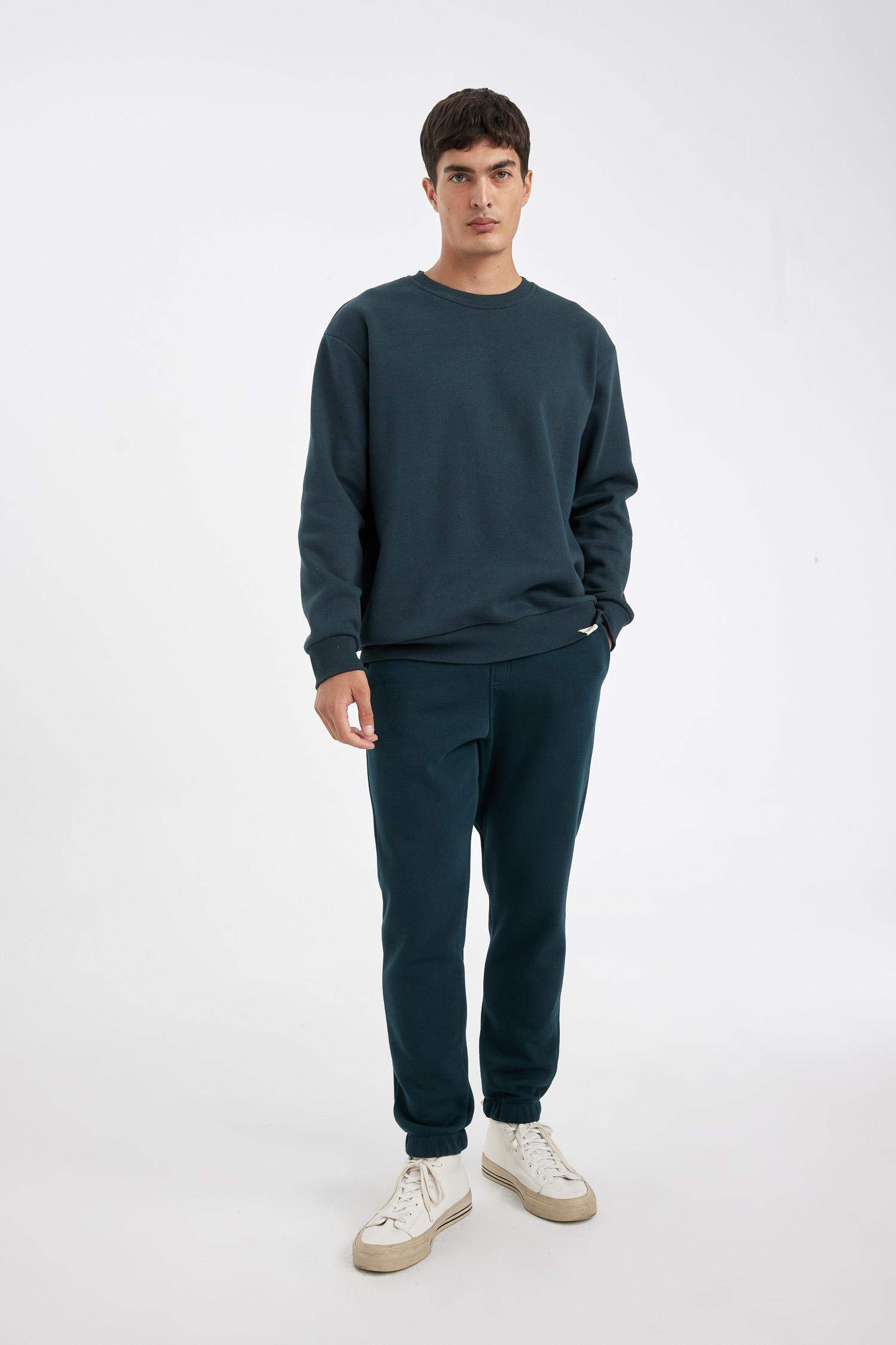 Relax Fit Kalın Jogger Eşofman Altı Basic Düz Beli Bağcıklı Lastikli Paça Cepli