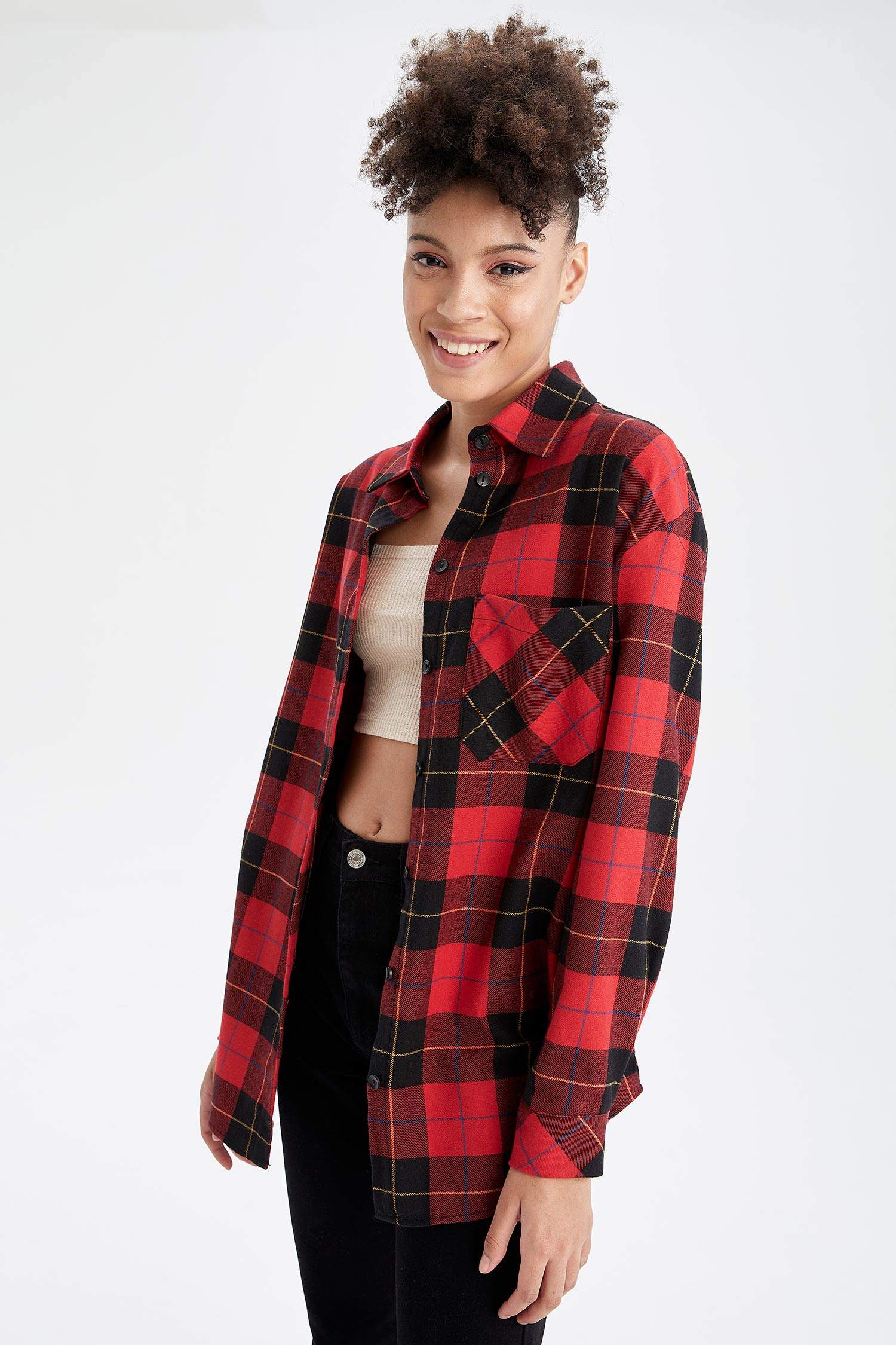 long sleeve flannel shirt dress