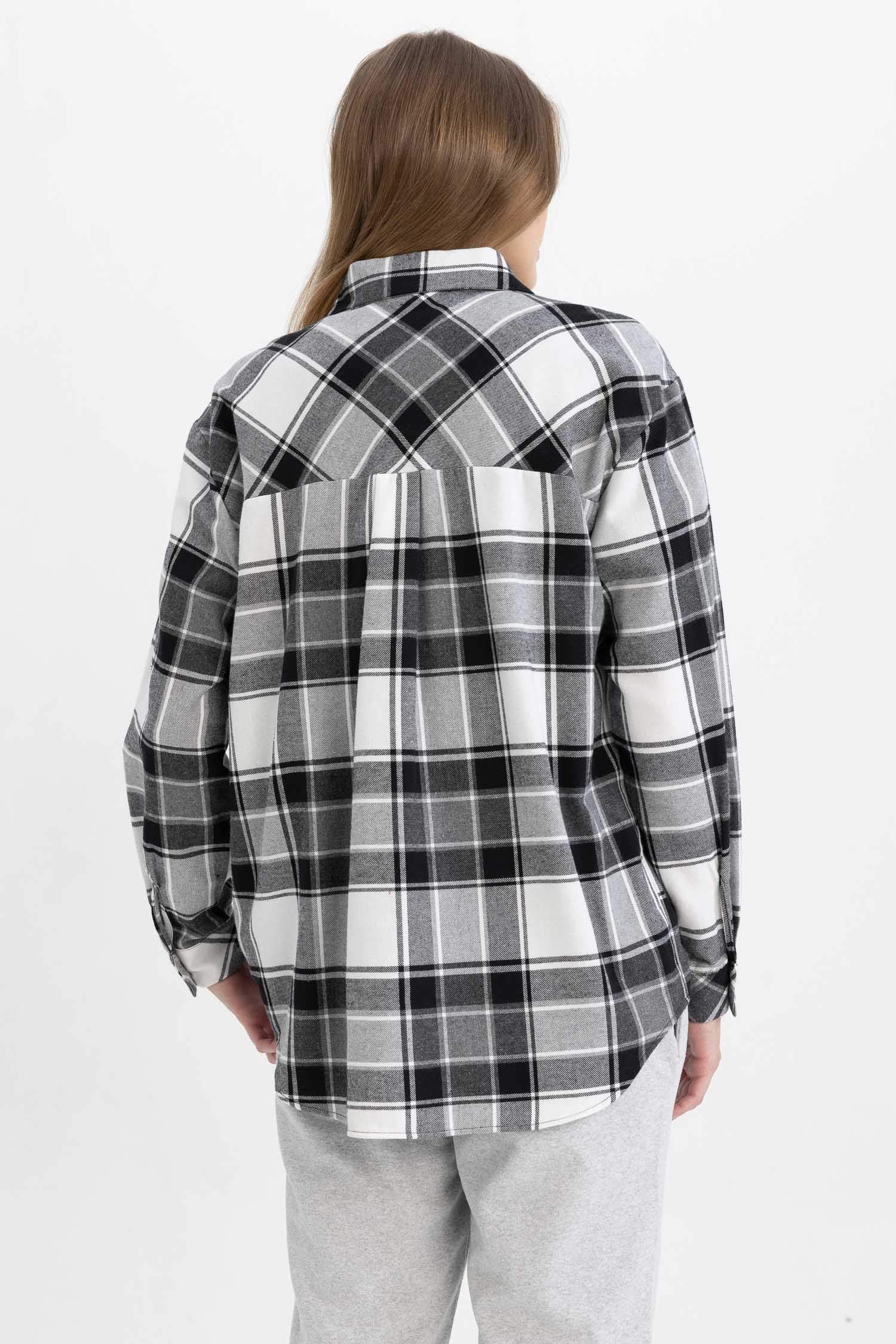 قميص كم طويل فلانيل اوفر سايز