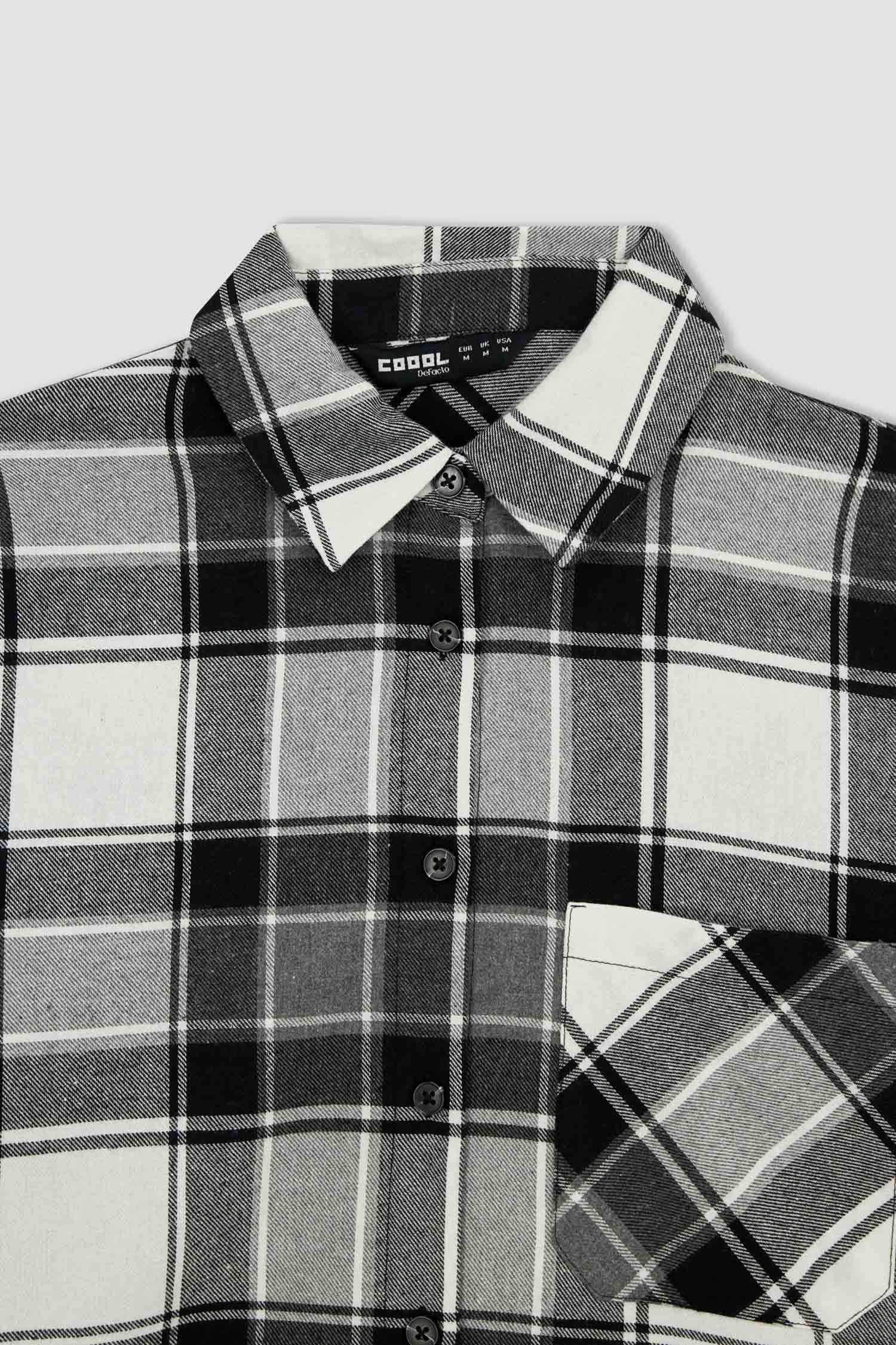 قميص كم طويل فلانيل اوفر سايز