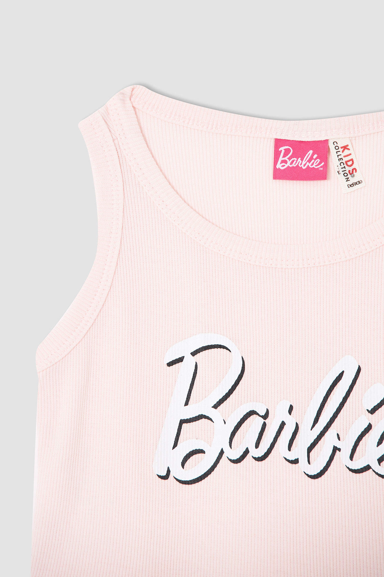 Defacto Kız Çocuk Barbie Lisanslı Kısa Kollu Tişört Elbise. 2