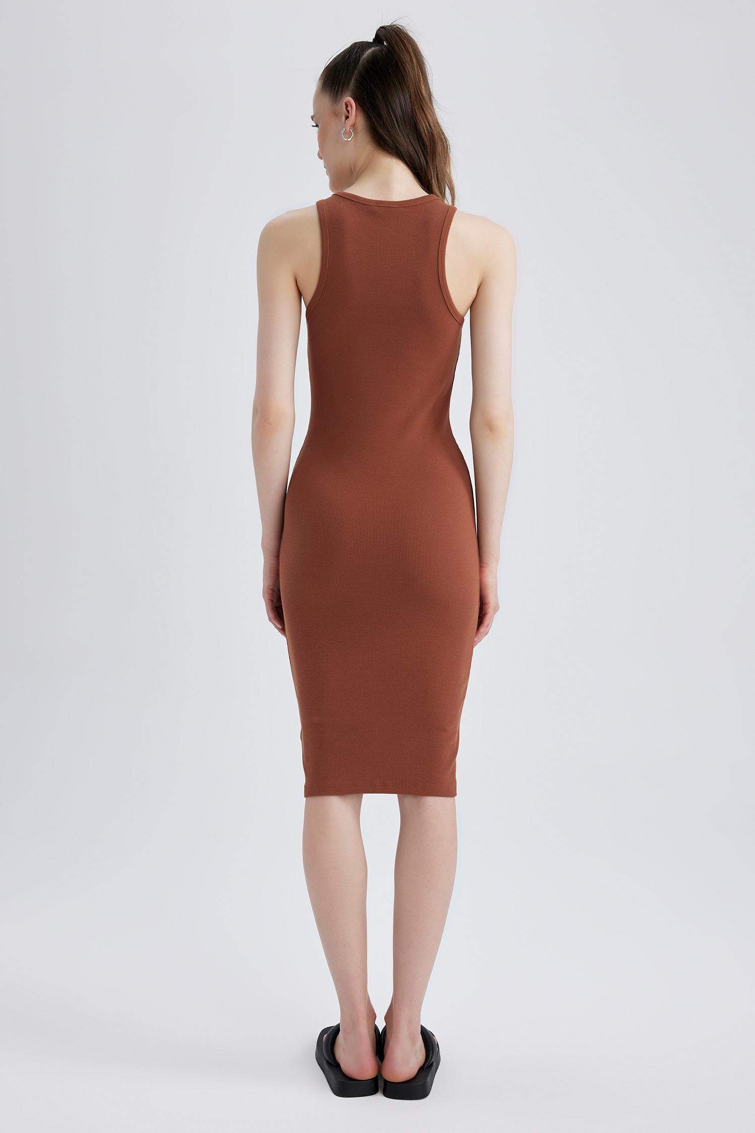 Платье миди с коротким рукавом из хлопка