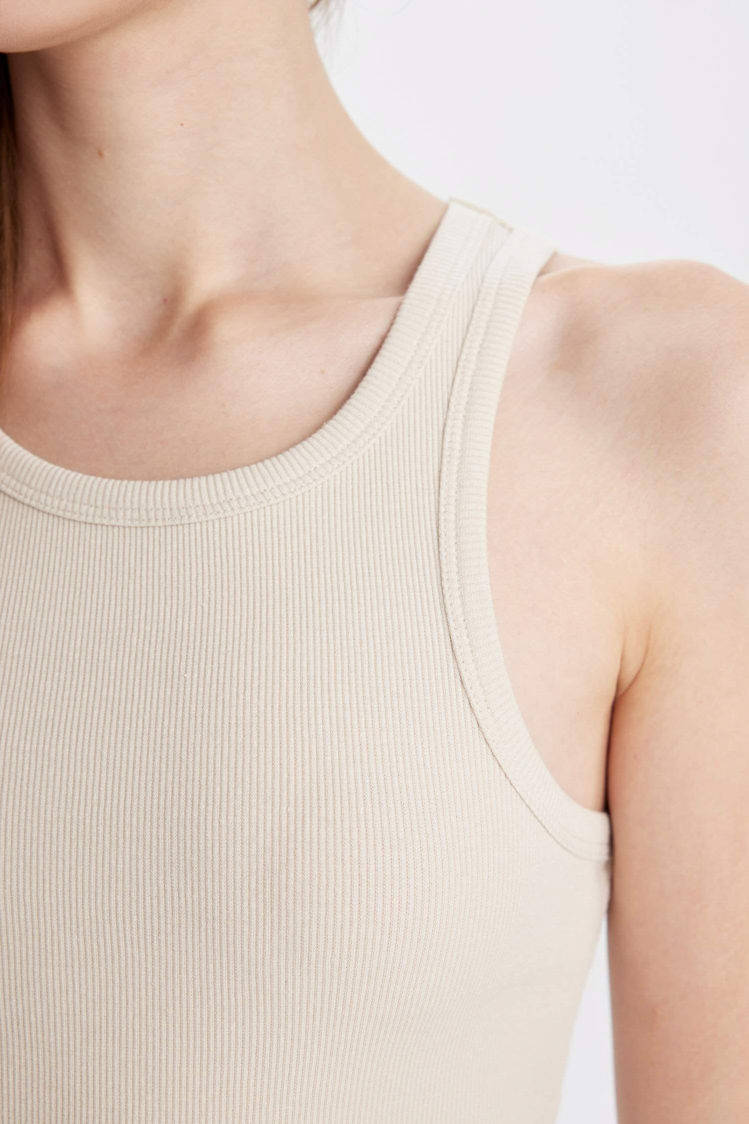 Bodycon Basic Halter Neck Cotton Midi Dress