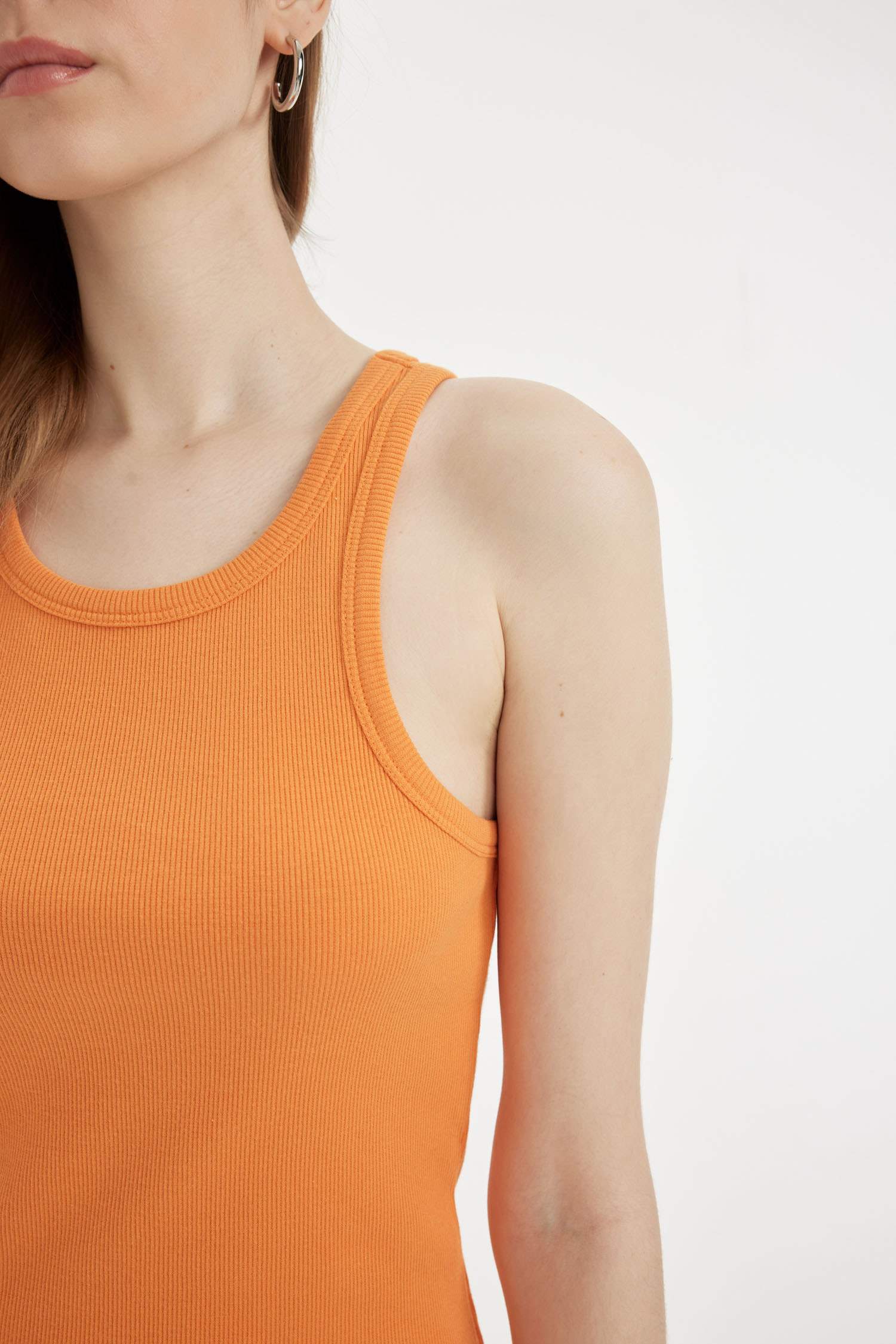 Bodycon Halter Neck Ribbed Camisole Sleeveless Midi Dress