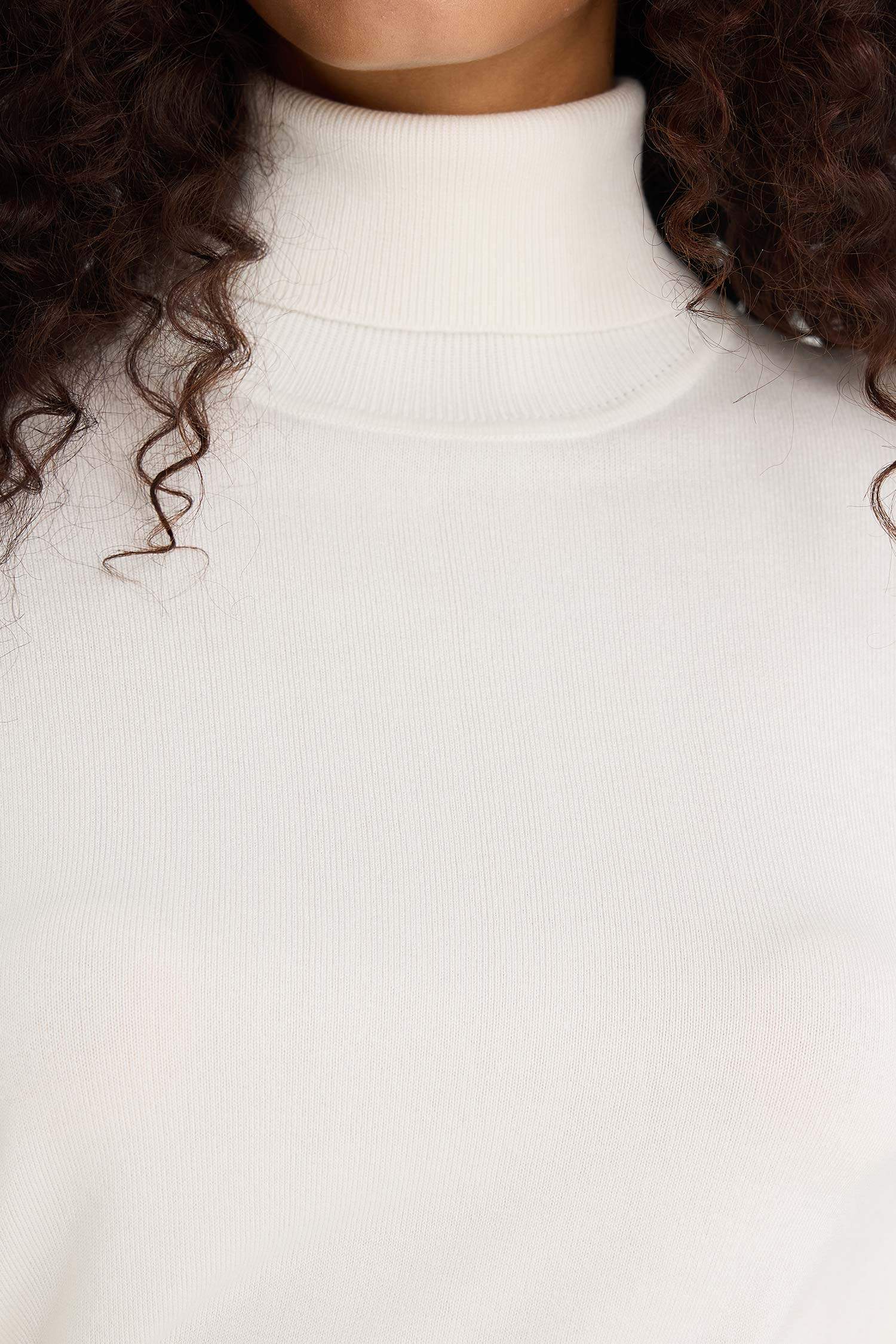 Regular Fit Balıkçı Yaka Yarım Kol Basic Düz Triko Kazak