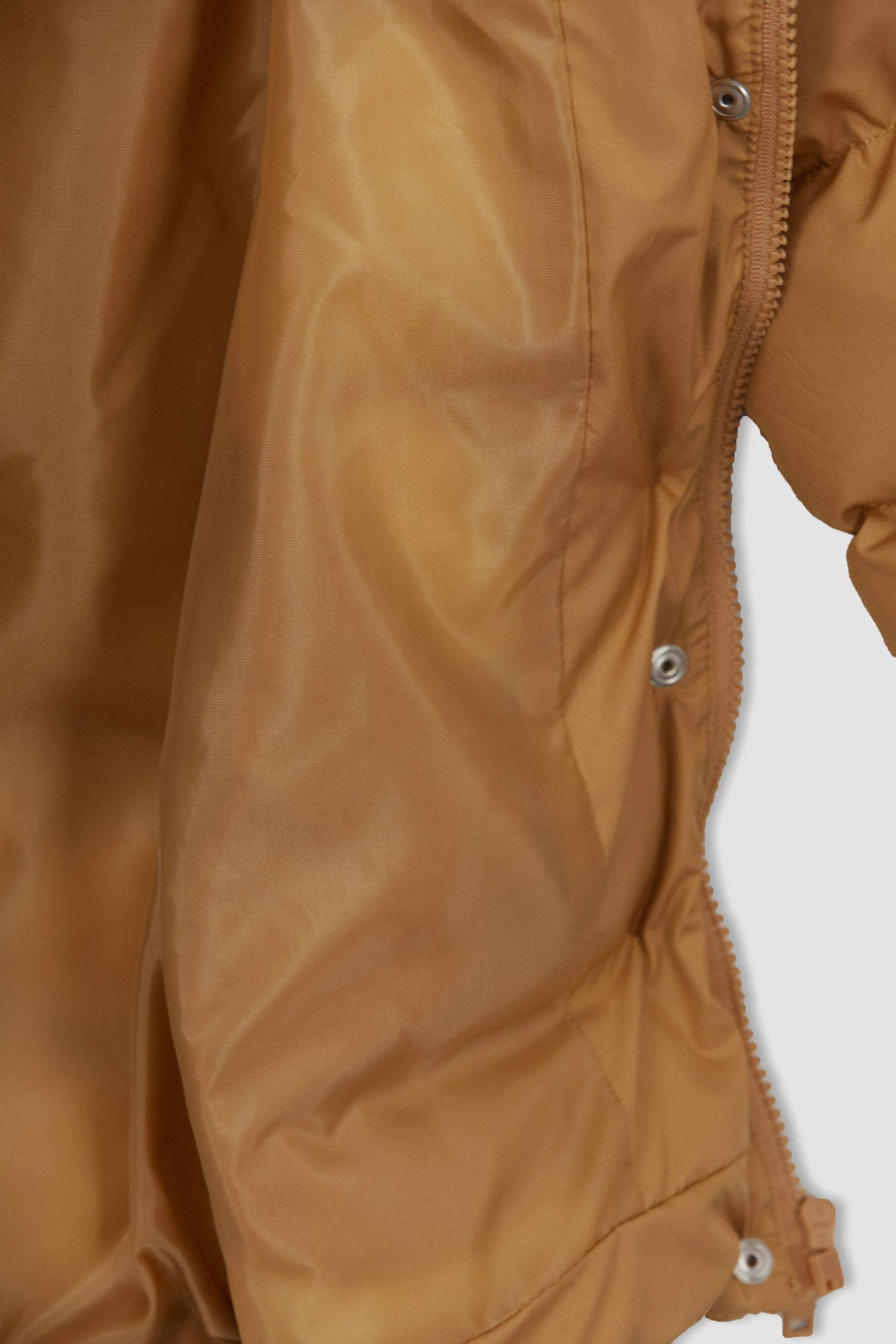 قمصلة نفخ بناتي بغطاء للرأس بفرو صناعي