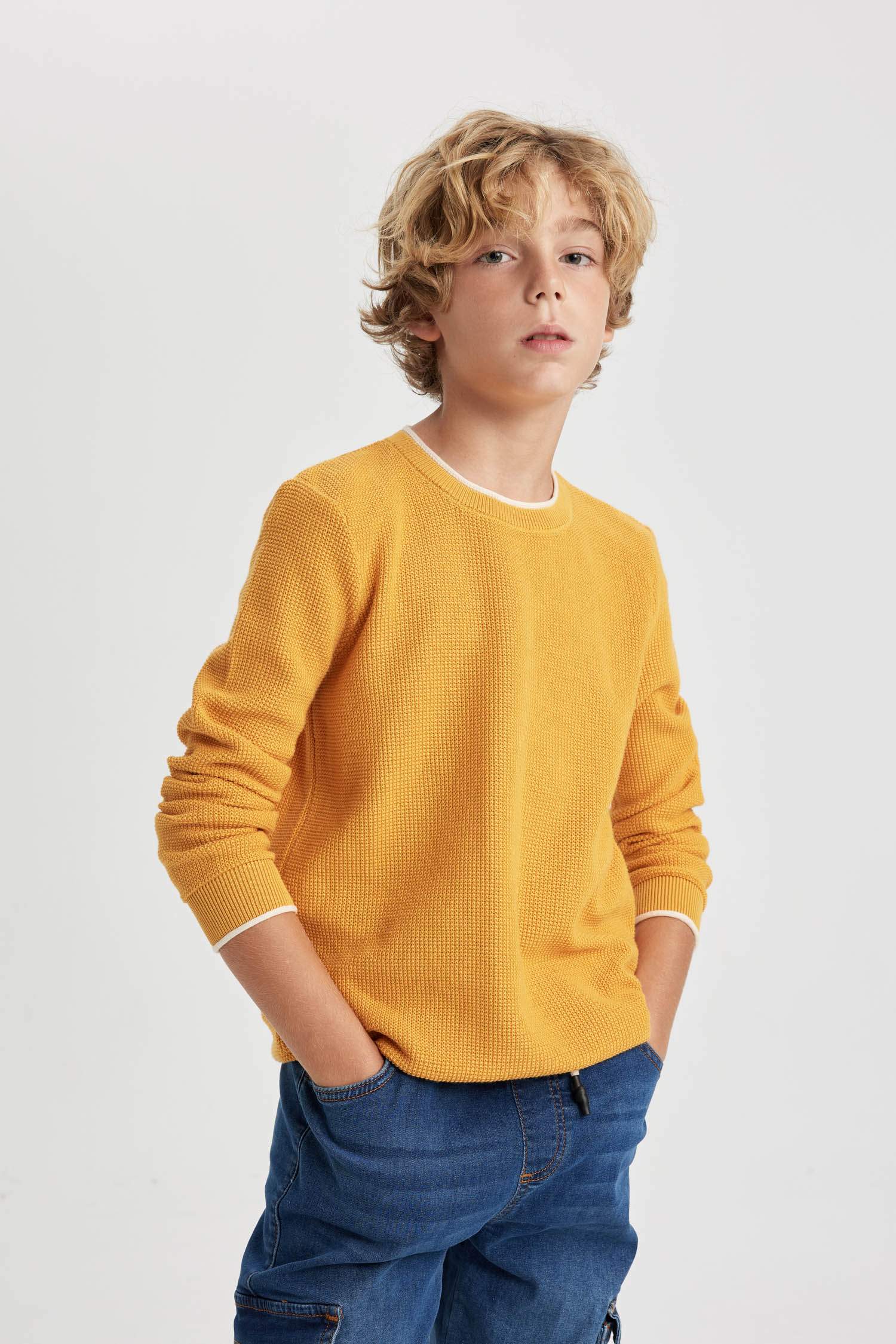 Свитер с круглым вырезом для мальчиков, Школьная коллекция