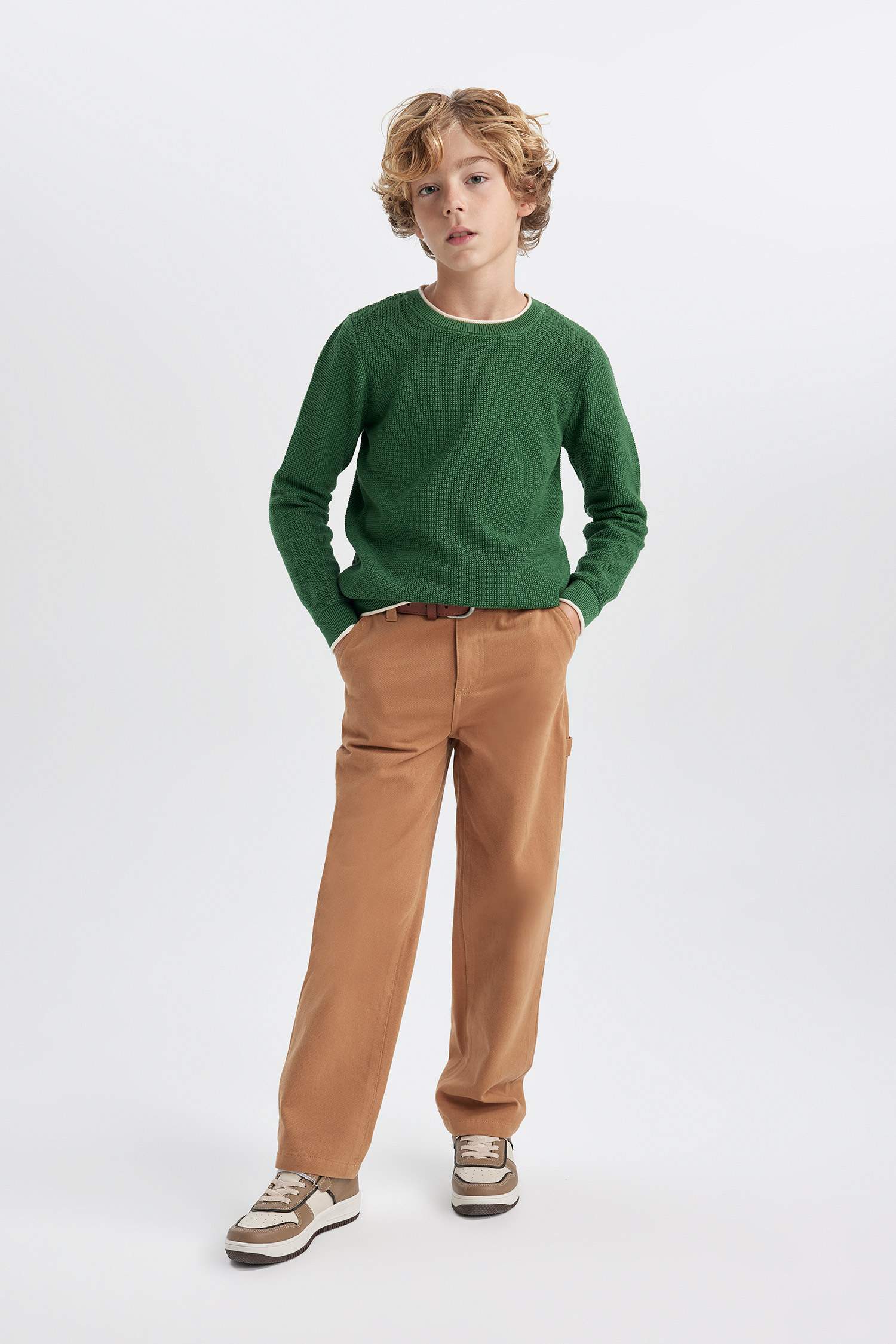 Свитер с круглым вырезом для мальчиков, Школьная коллекция