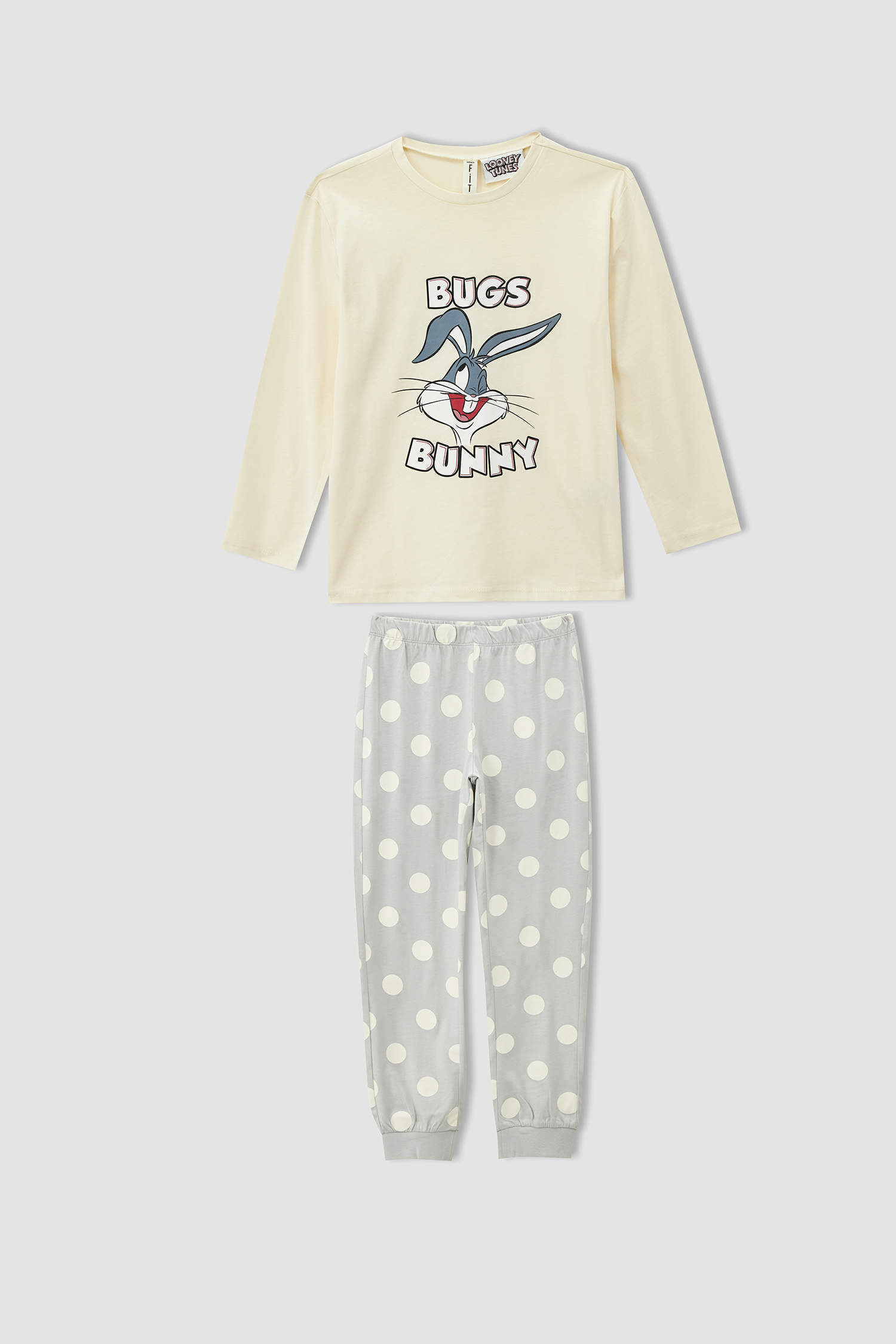 Kız Çocuk Bugs Bunny Lisanslı Uzun Kollu Pijama Takımı