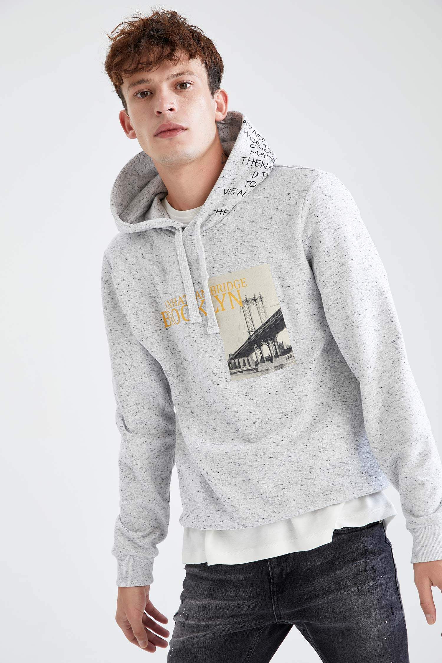slim fit grey sweatshirt