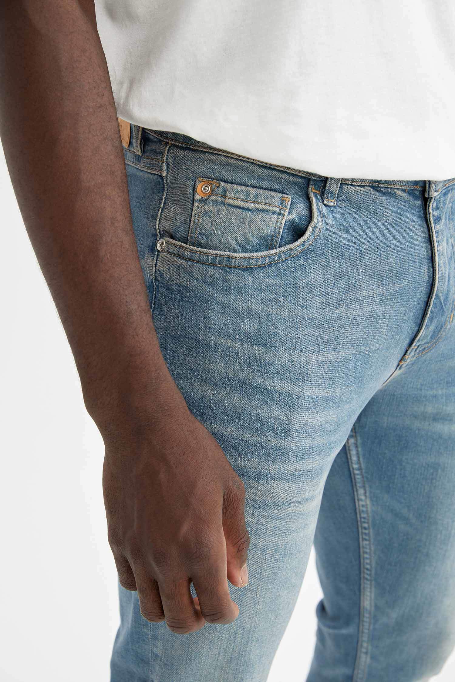 Defacto Slim Comfort Fit Normal Bel Dar Paça Jean Pantolon. 7